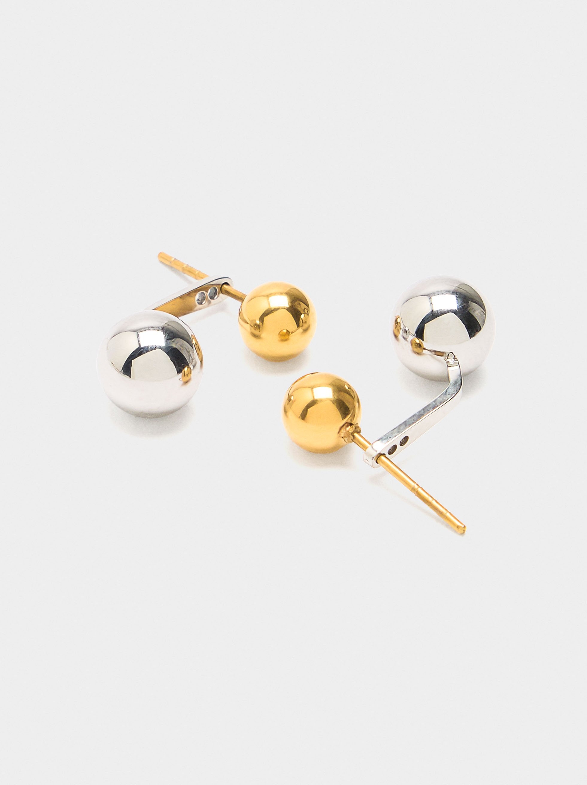 Pendientes Ear Jacket De Esferas Bicolor