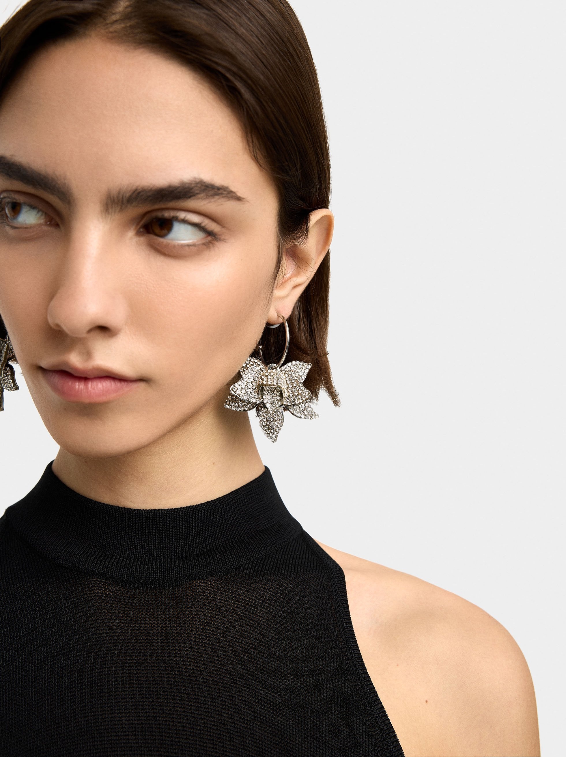 Aros Abiertos Maxi Flor Con Cristales