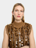 Chaleco De Punto Con Lentejuelas
