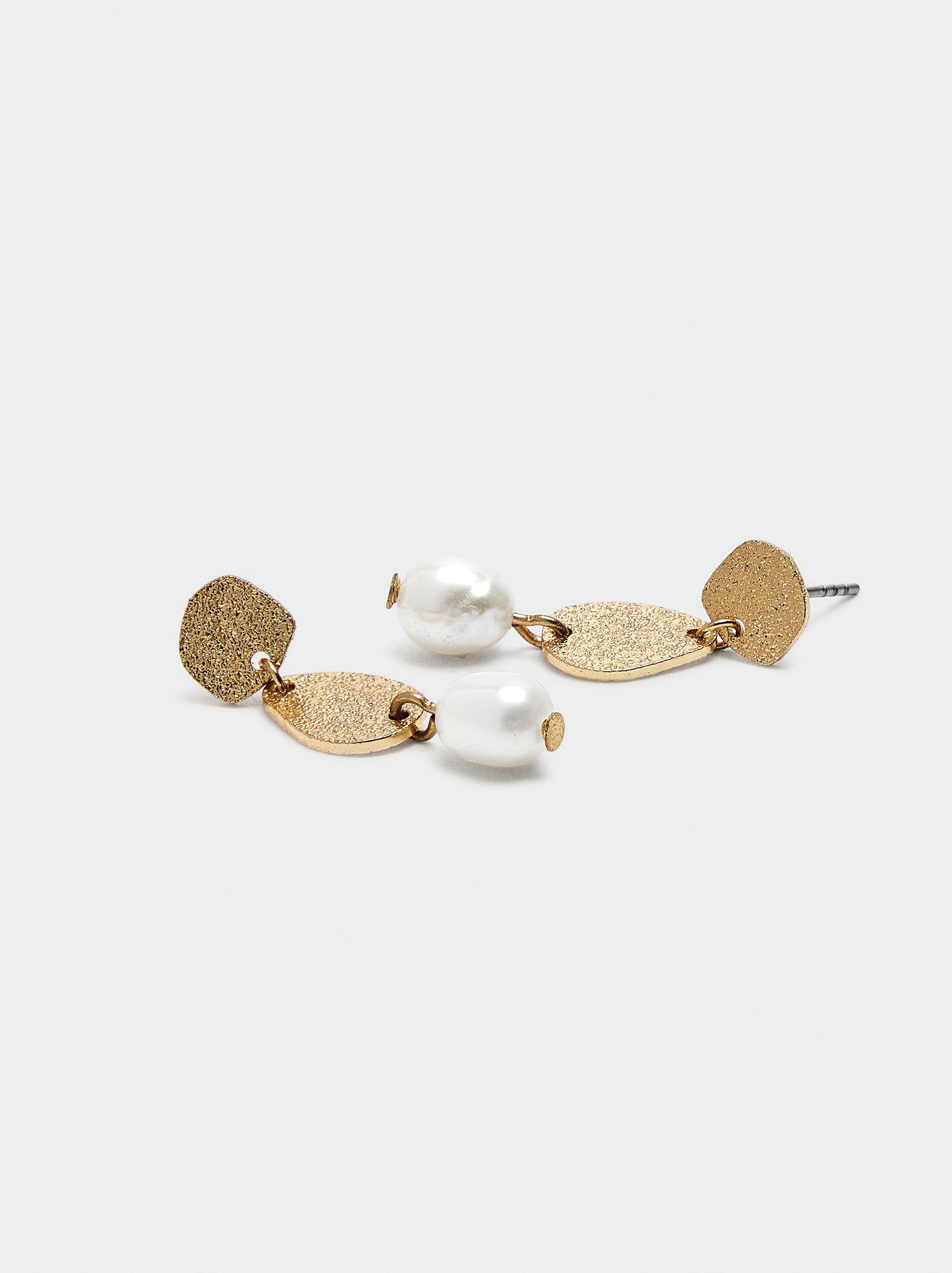 Pendientes Largos Con Perlas De Agua Dulce