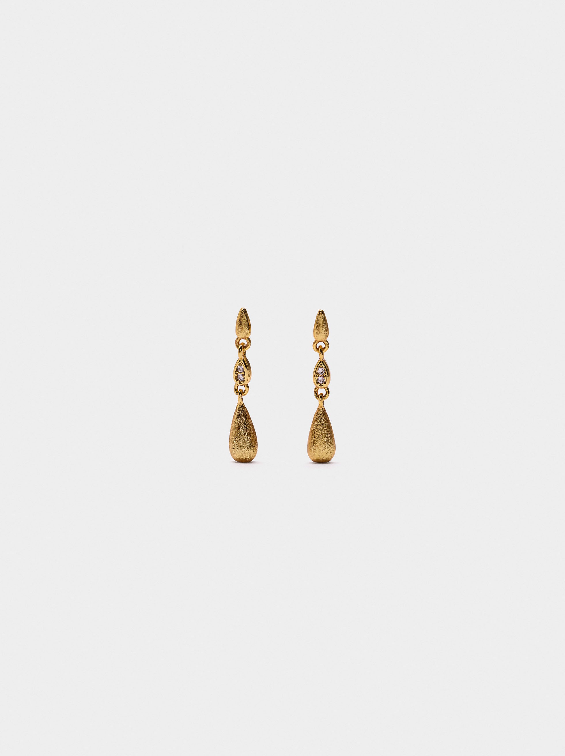 Pendientes Largos Lágrima Con Circonitas