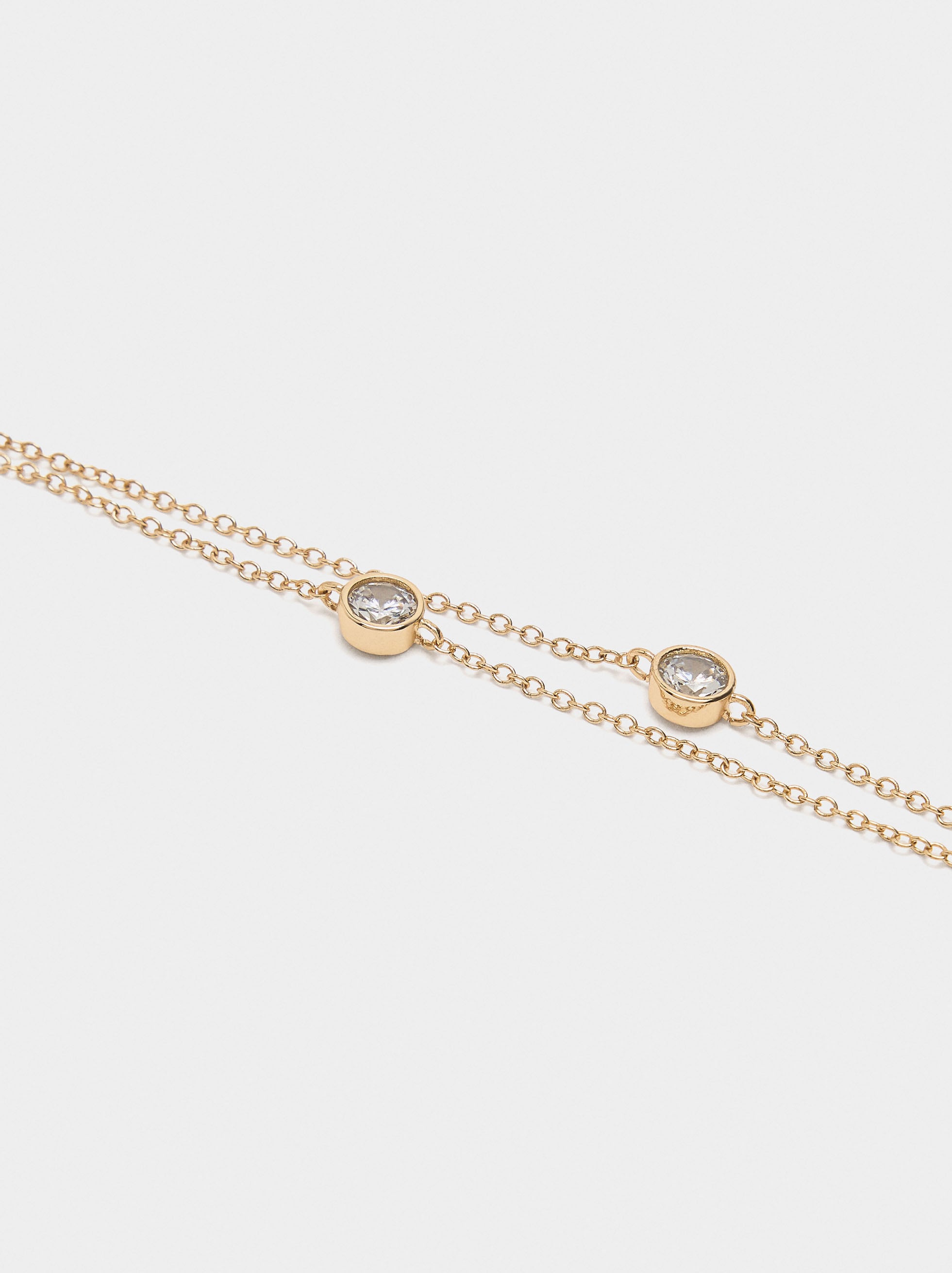 Pulsera Doble De Eslabones Con Circonitas