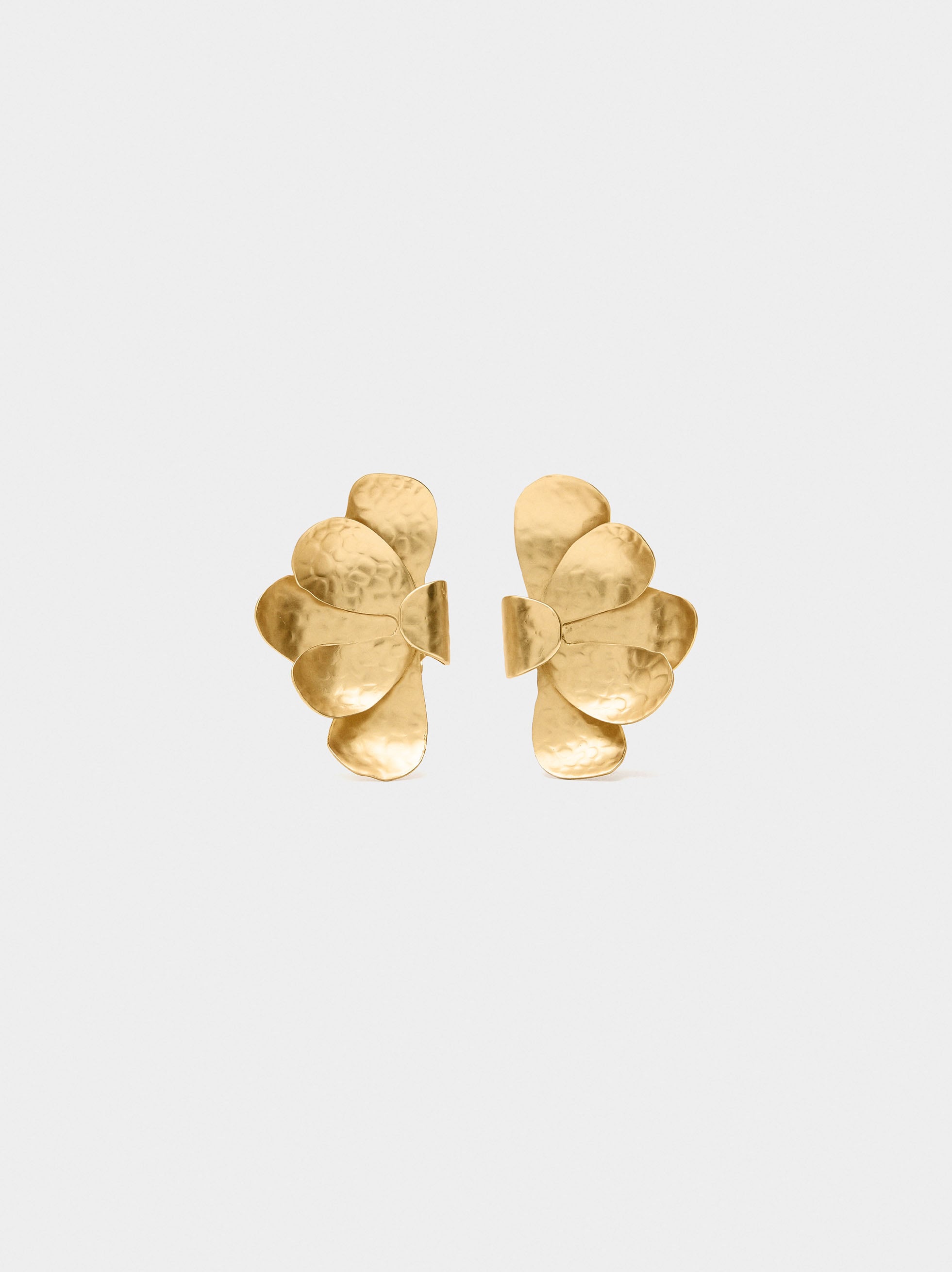 Pendientes Media Flor Con Relieve