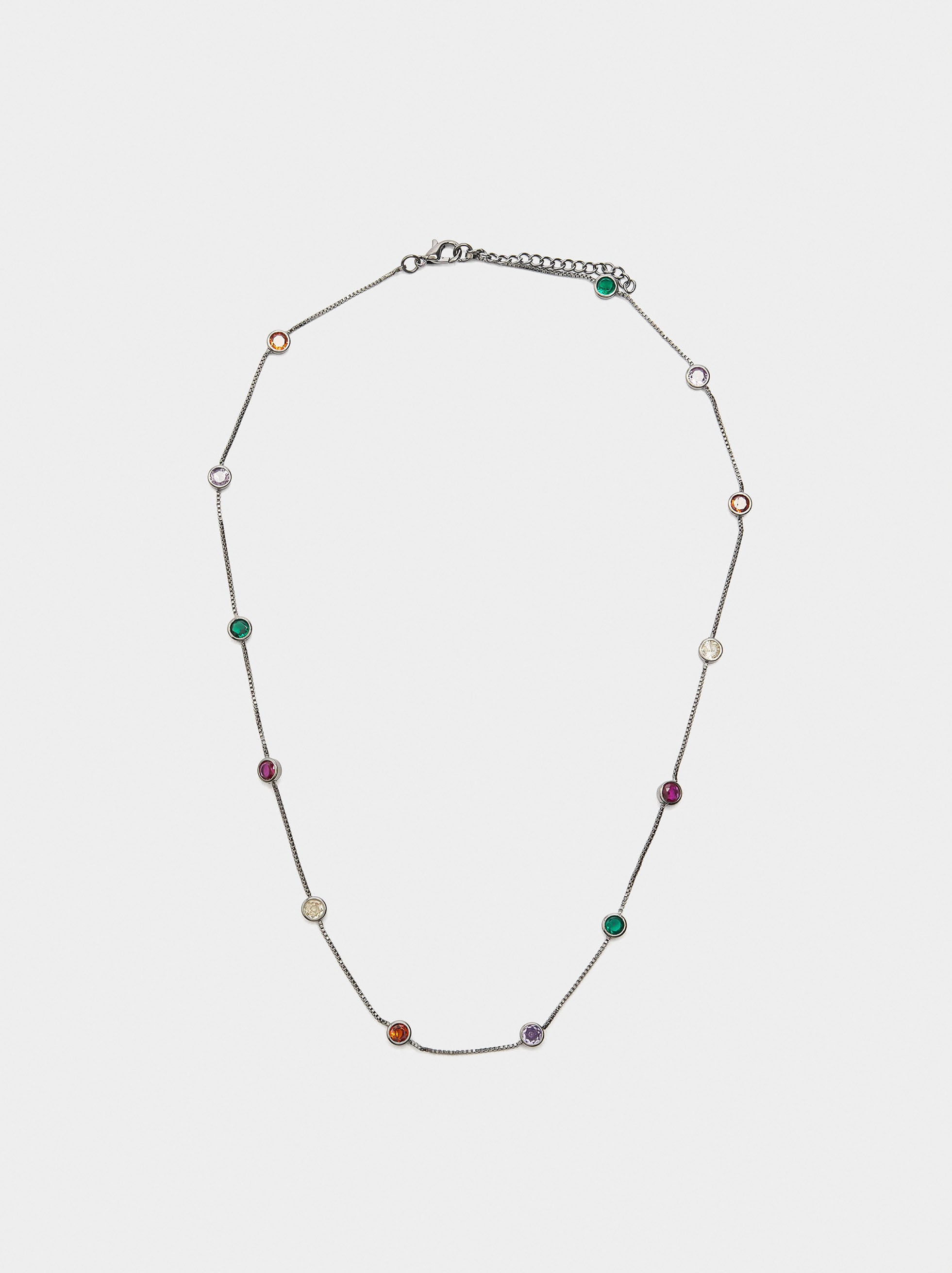 Collar Con Circonitas Multicolor