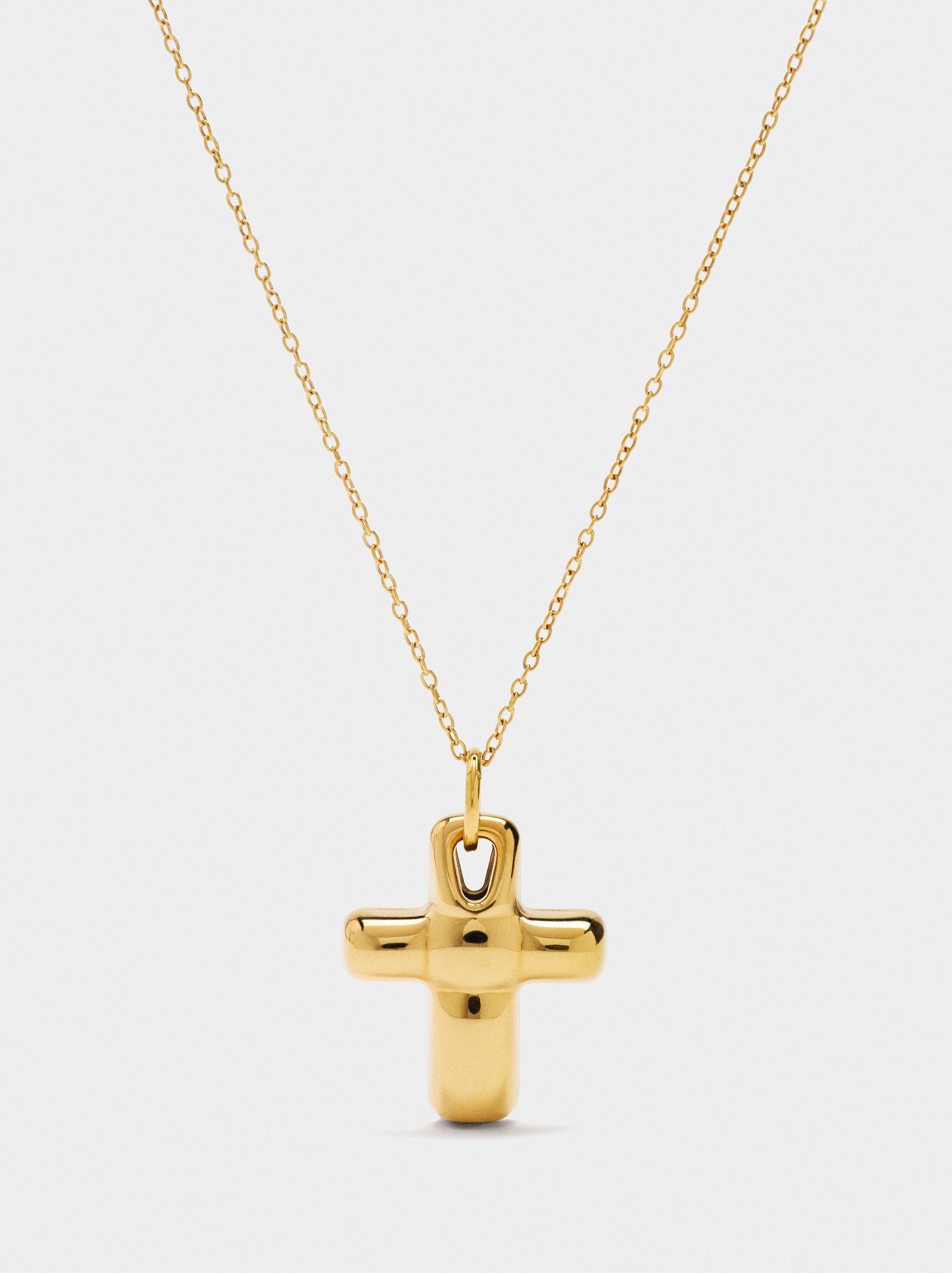 Collar Con Colgante De Cruz - Acero Inoxidable
