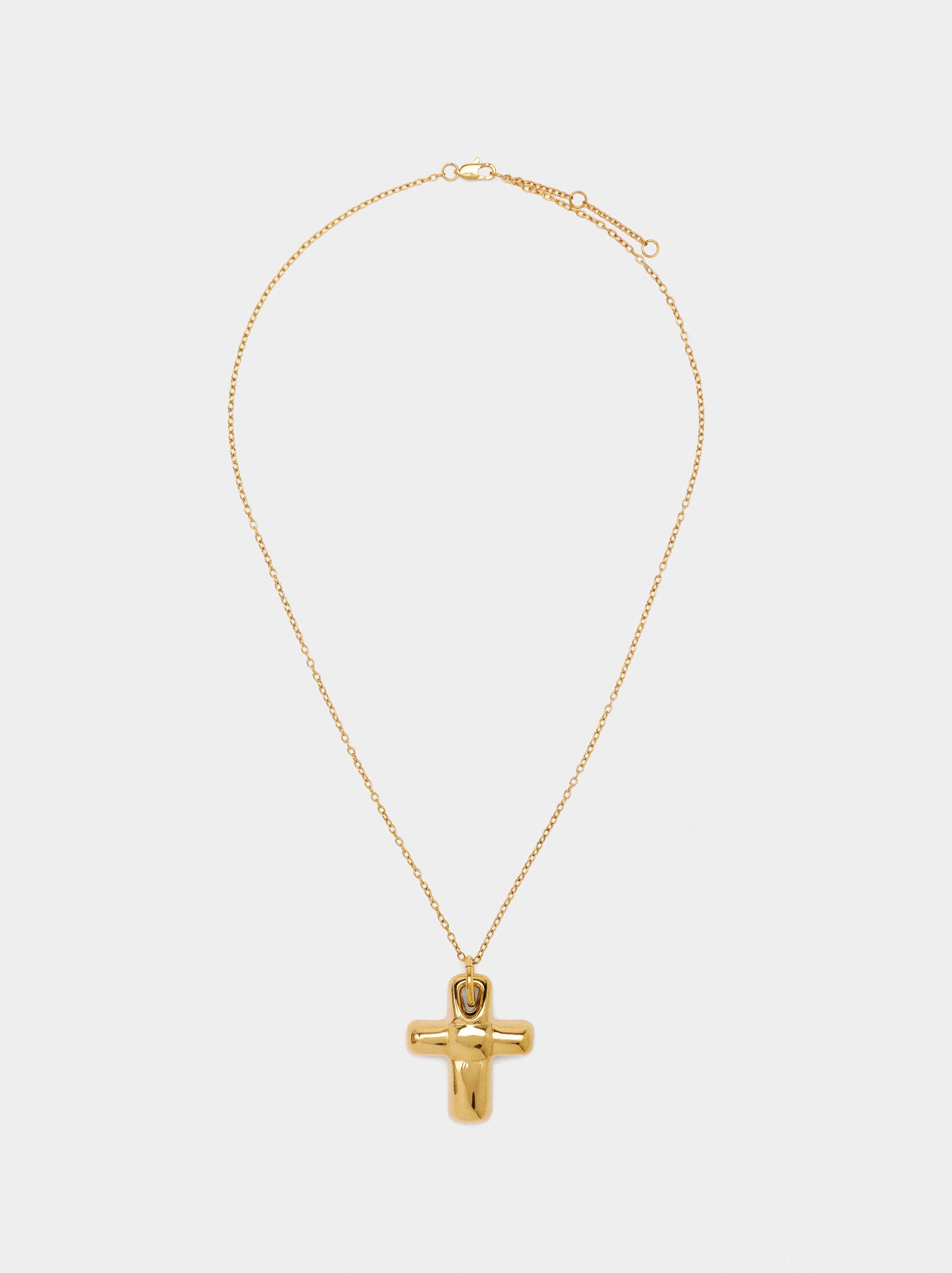 Collar Con Colgante De Cruz - Acero Inoxidable