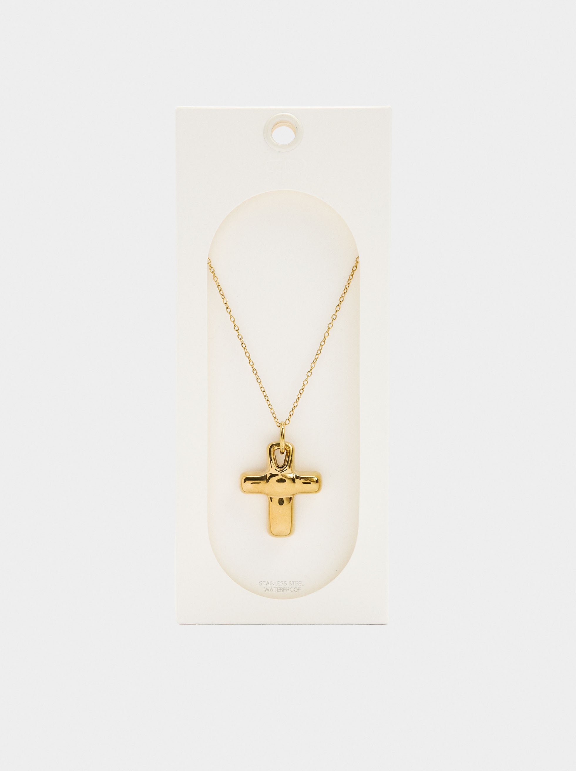 Collar Con Colgante De Cruz - Acero Inoxidable