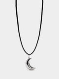 Collar De Cordón Con Media Luna - Acero Inoxidable