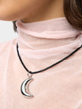 Collar De Cordón Con Media Luna - Acero Inoxidable