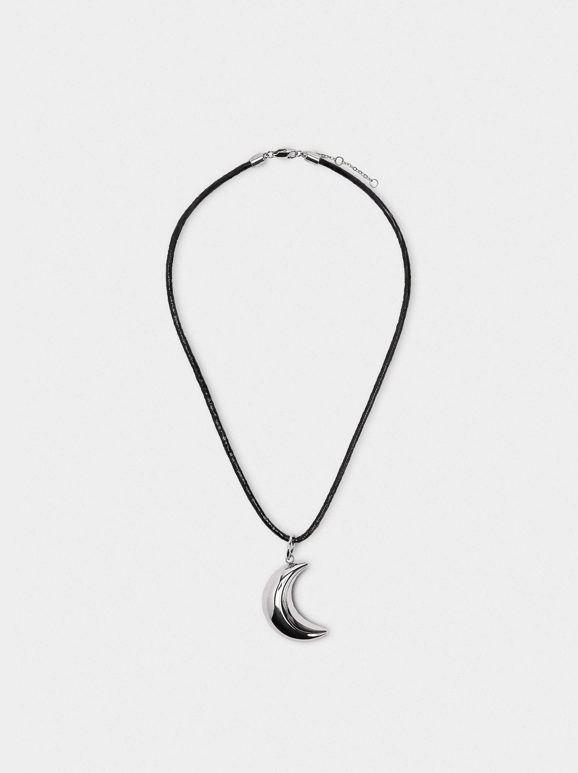 Collar De Cordón Con Media Luna - Acero Inoxidable