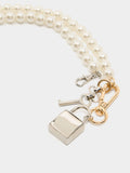 Collar De Perlas Con Colgante De Candado