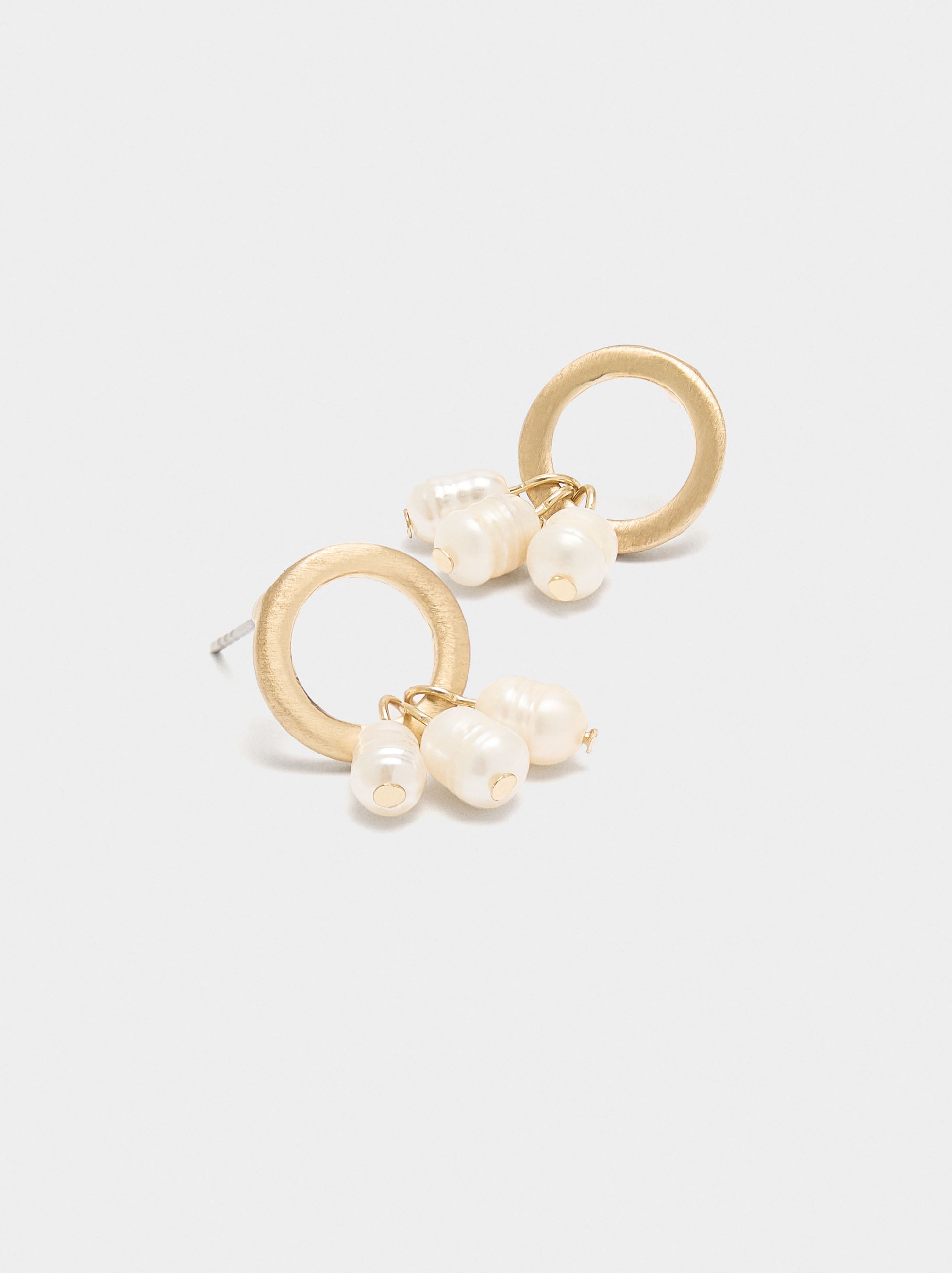 Pendientes De Aro Con Perlas De Agua Dulce