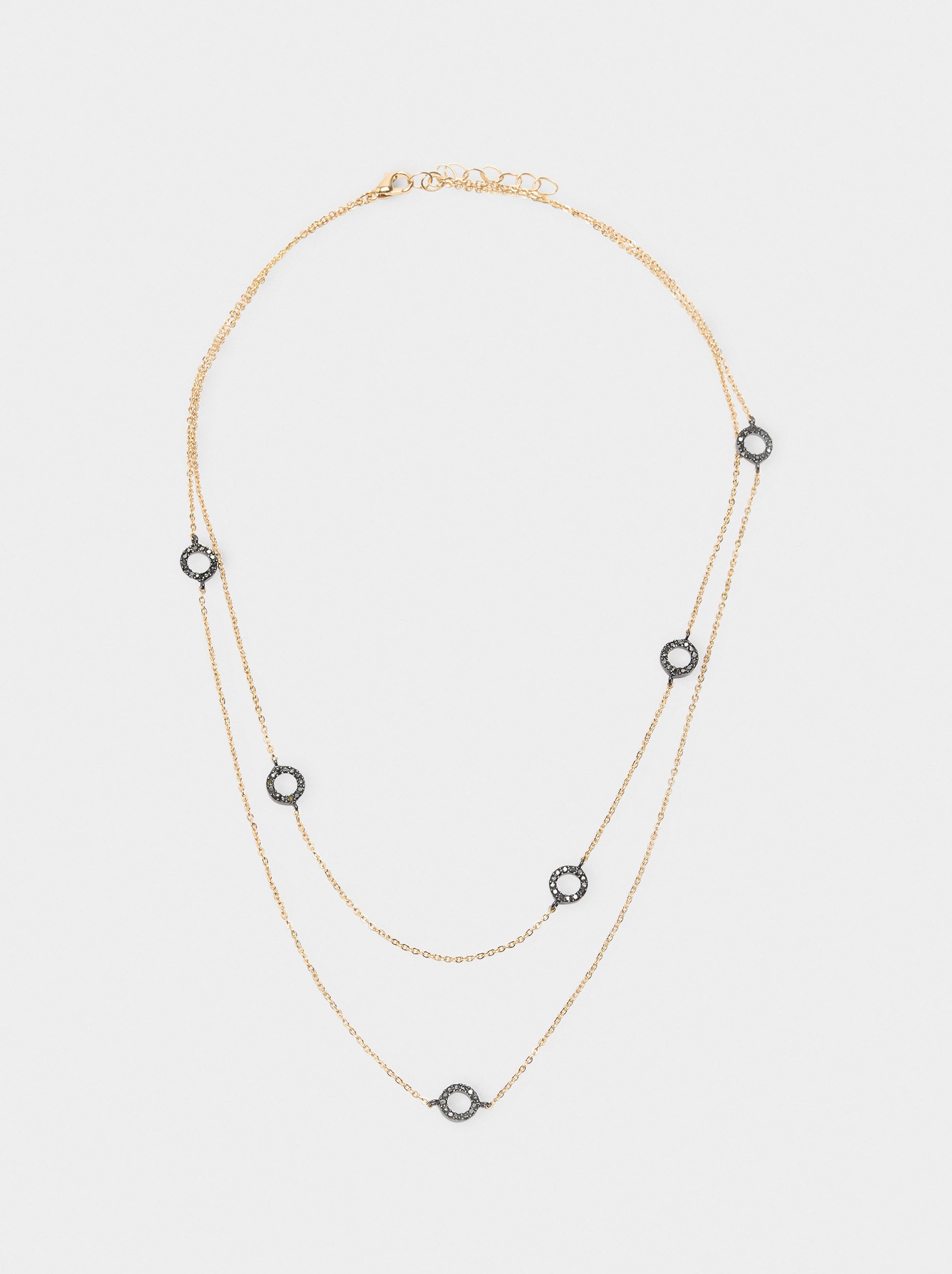 Collar Doble Con Aros Con Circonitas