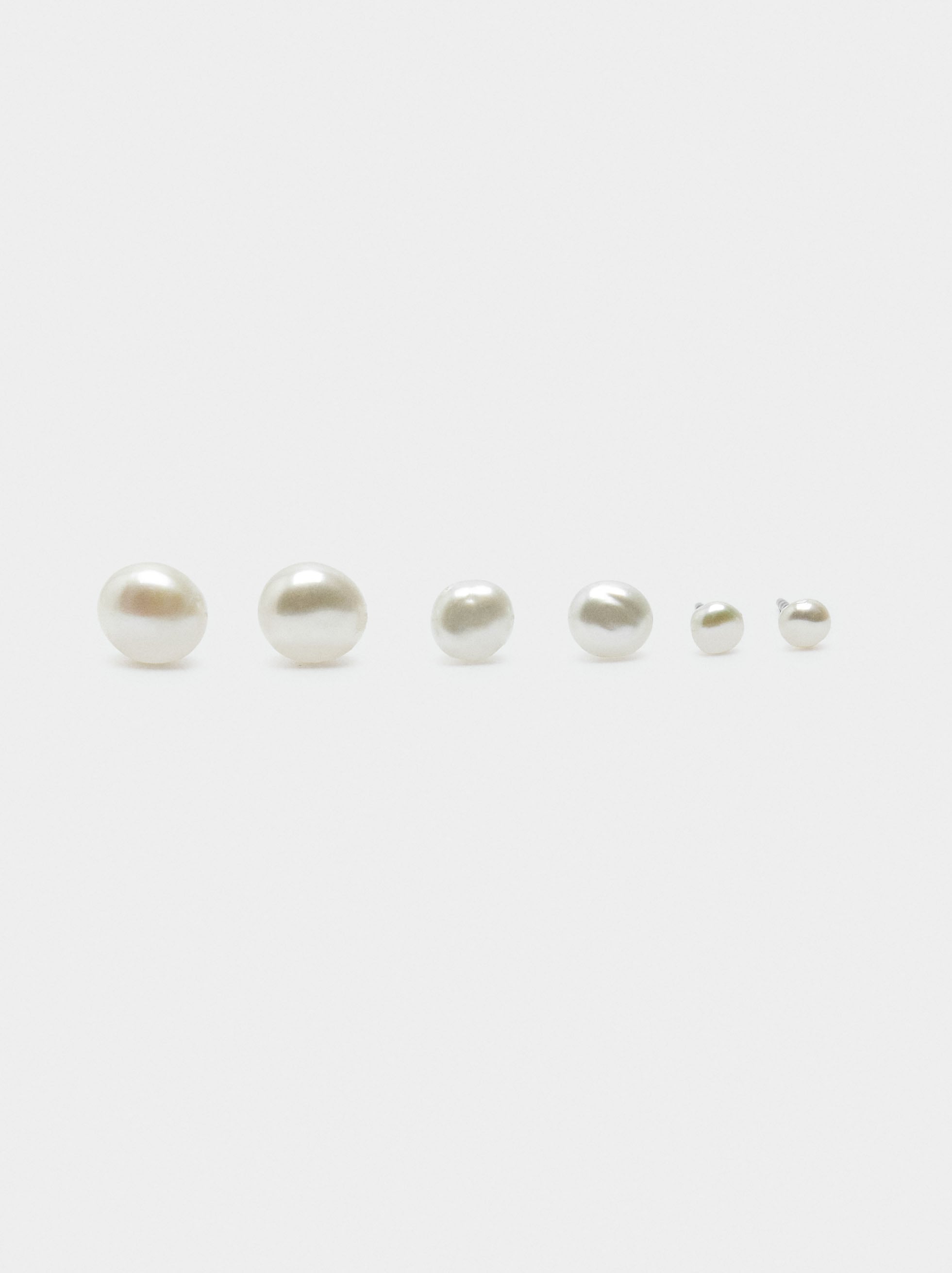 Set De Pendientes Con Perlas De Agua Dulce