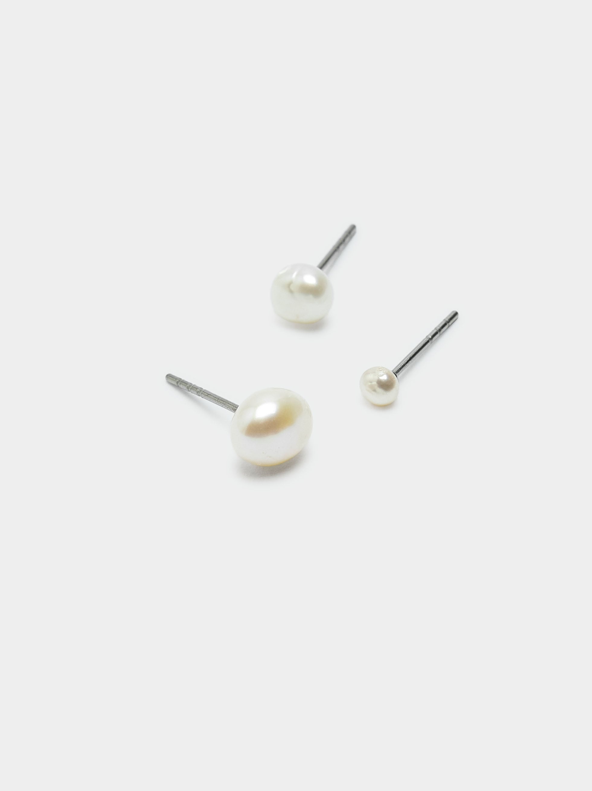 Set De Pendientes Con Perlas De Agua Dulce