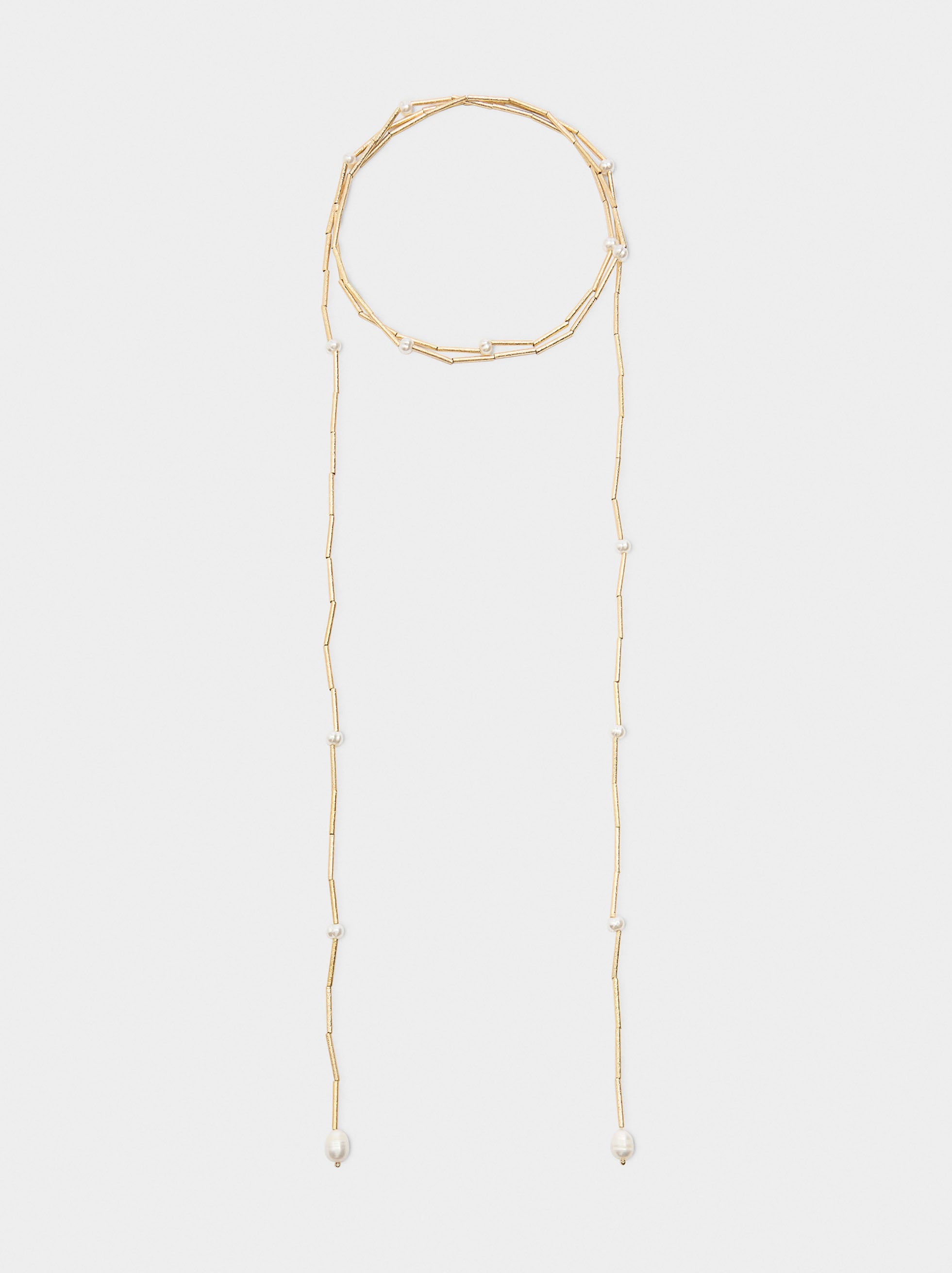 Collar Largo Con Perlas De Agua Dulce