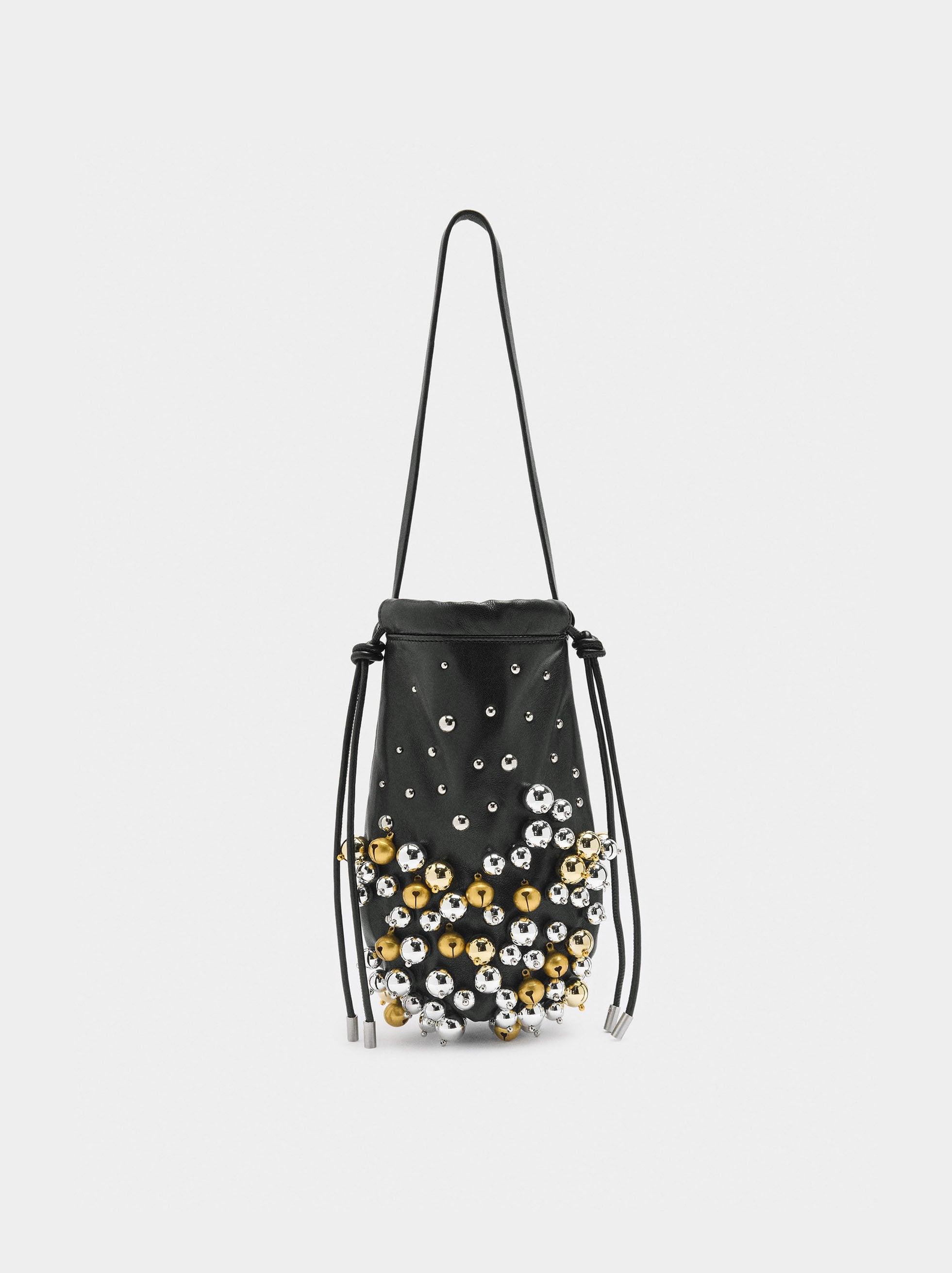 Bolso De Fiesta De Efecto Piel Con Esferas