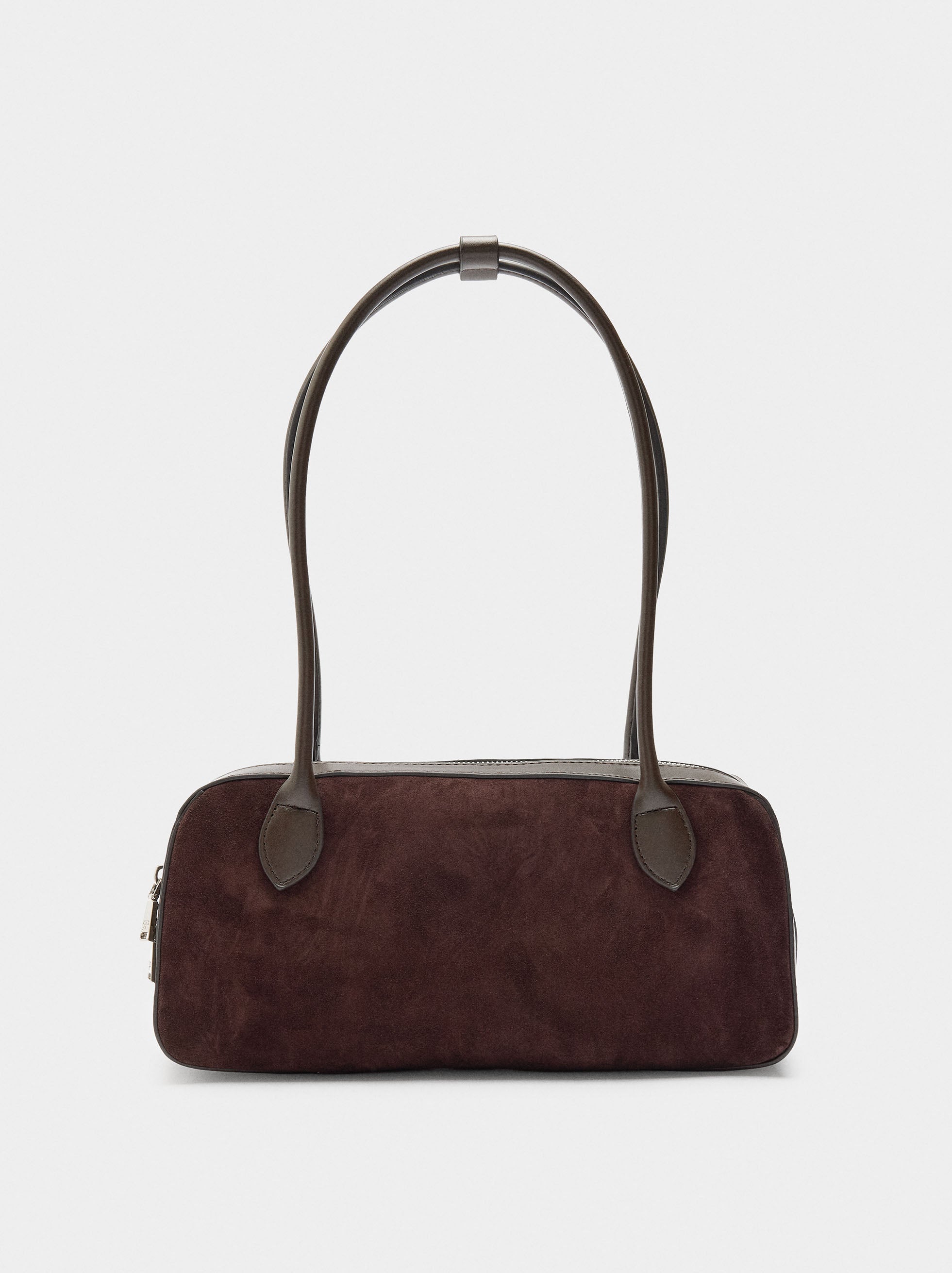 Bolso De Hombro Con Detalles De Piel