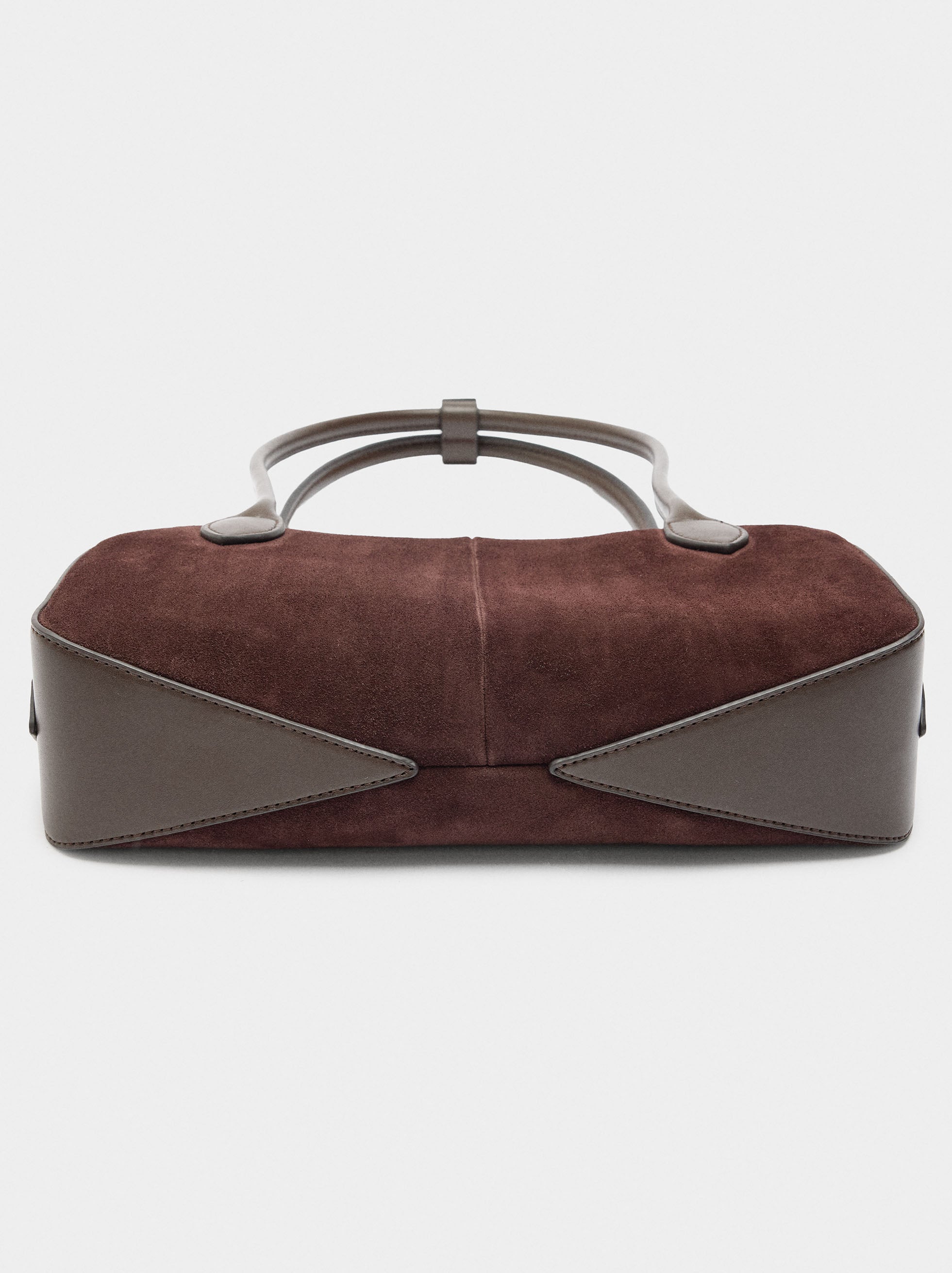 Bolso De Hombro Con Detalles De Piel