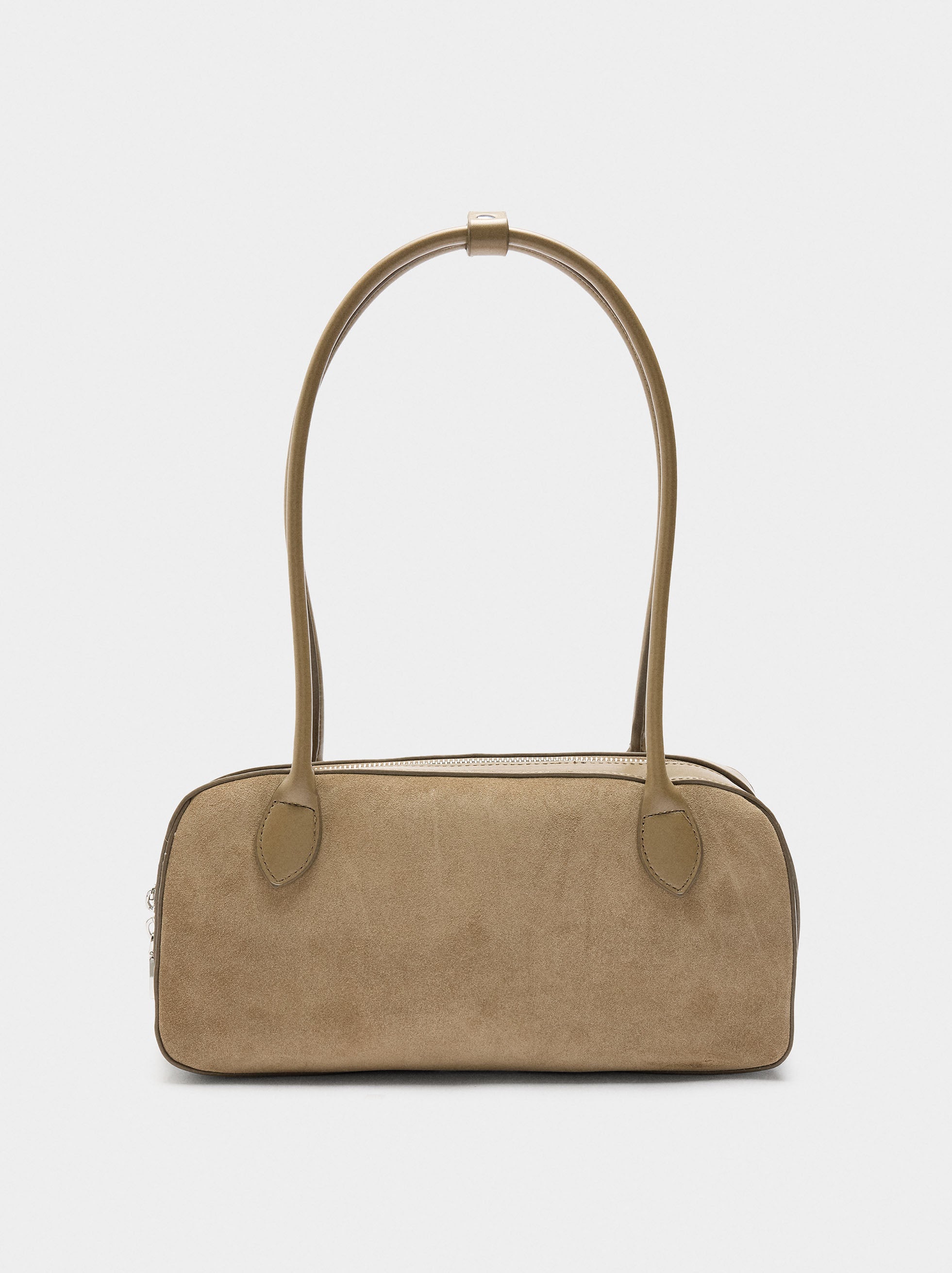 Bolso De Hombro Con Detalles De Piel