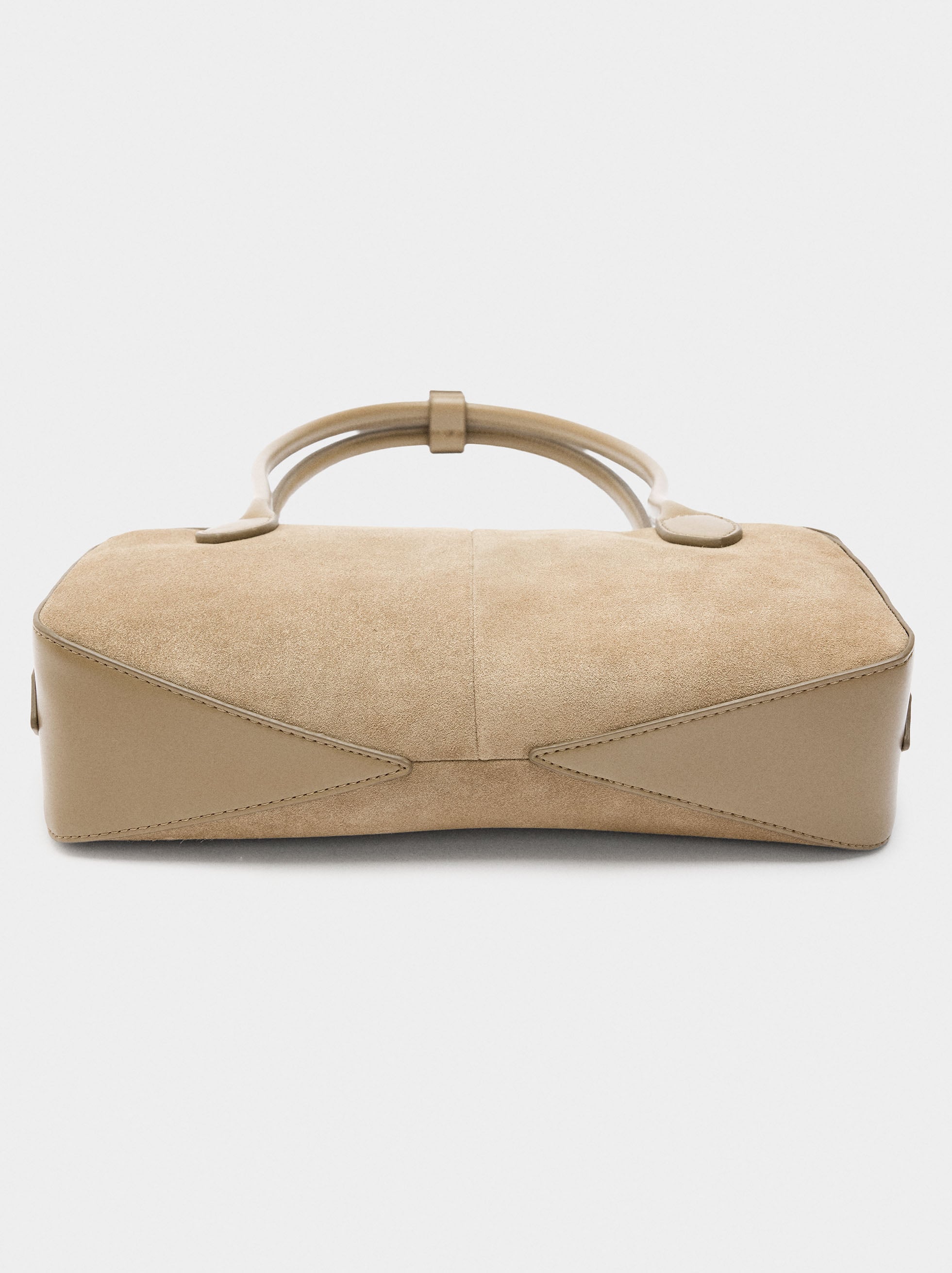 Bolso De Hombro Con Detalles De Piel
