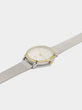 Reloj Bicolor Con Punto Metálico De Acero Inoxidable