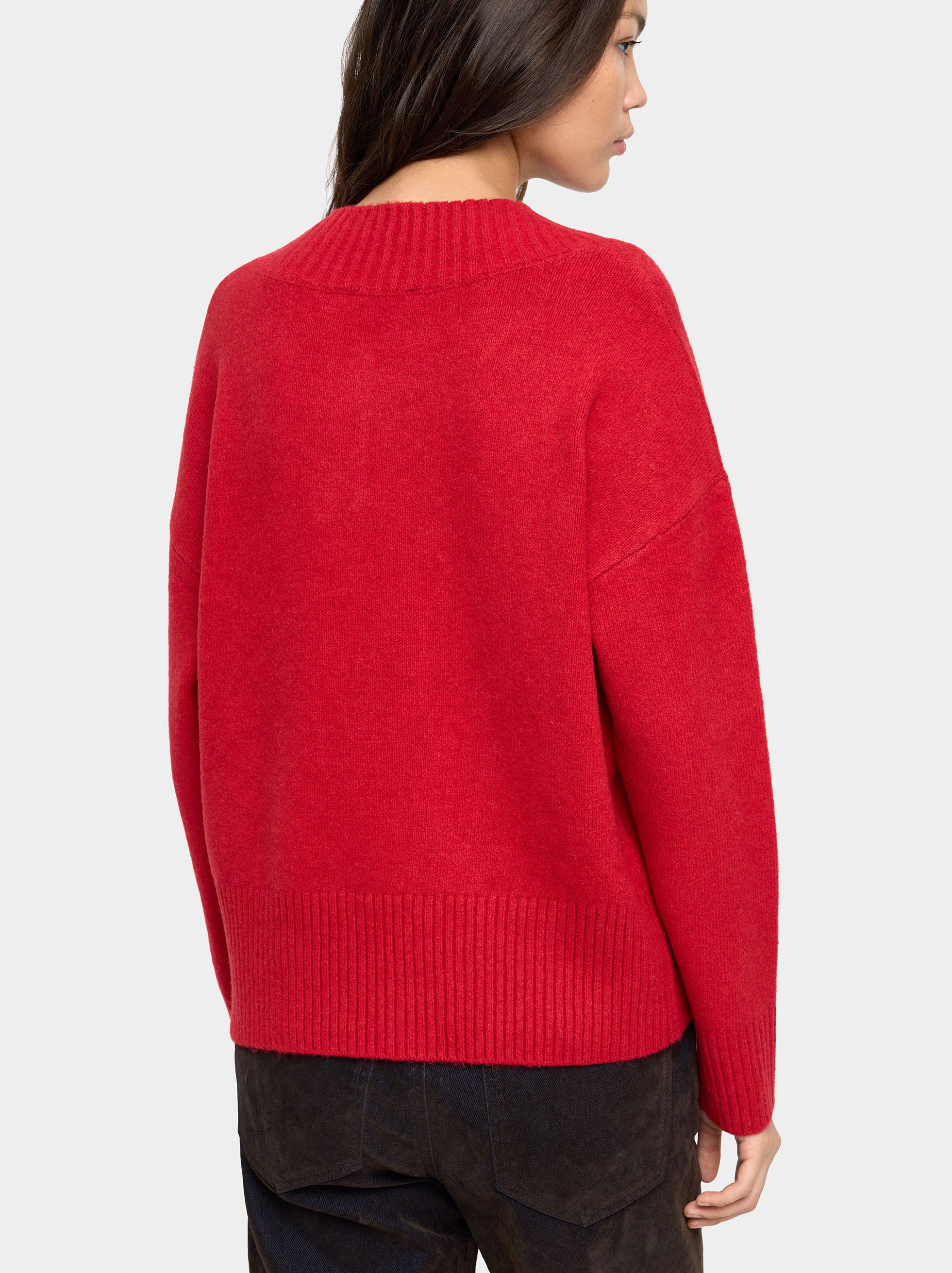 Jersey De Punto Escote En V