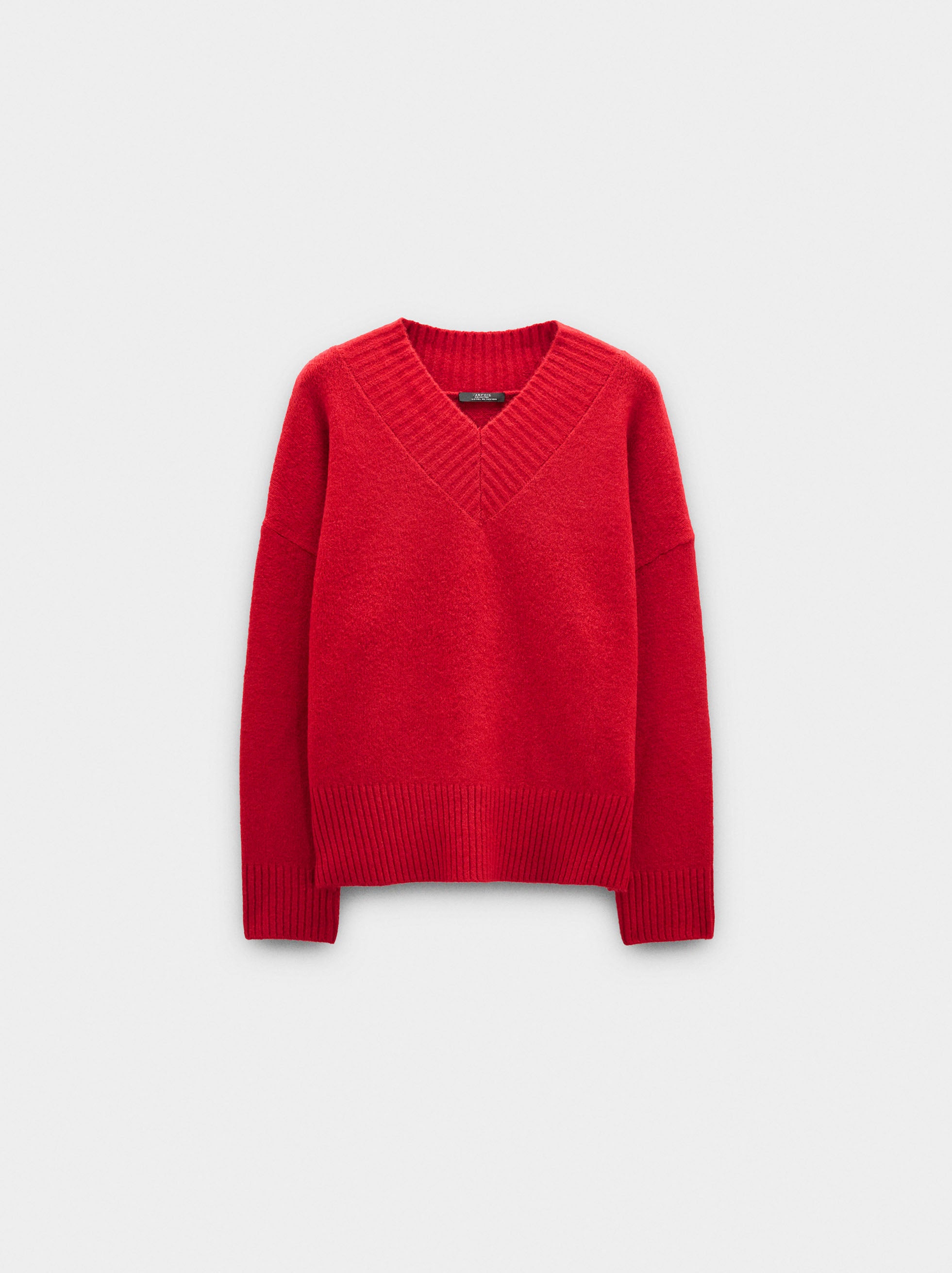 Jersey De Punto Escote En V