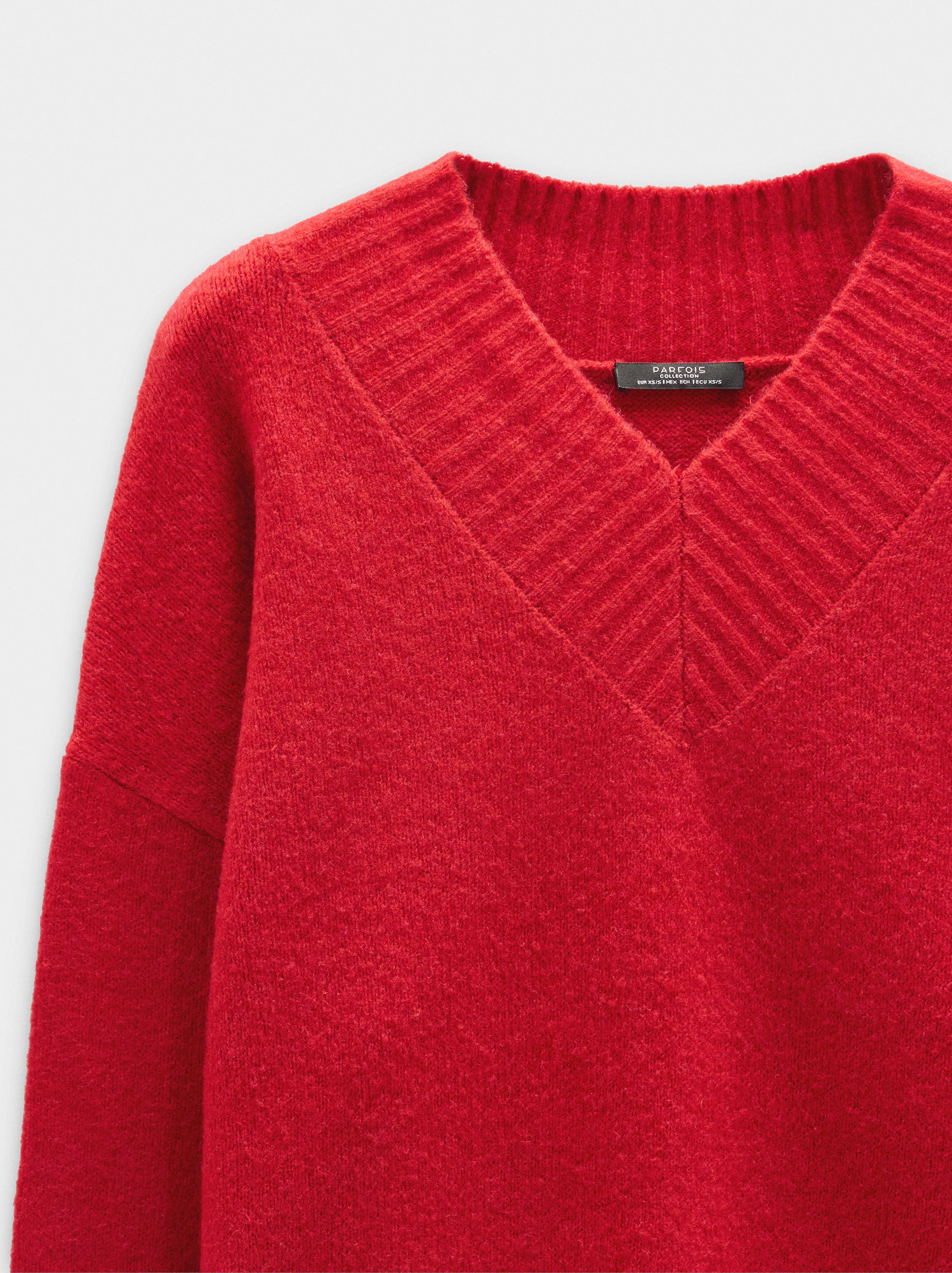 Jersey De Punto Escote En V