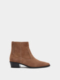 Botines De Piel Con Pespuntes