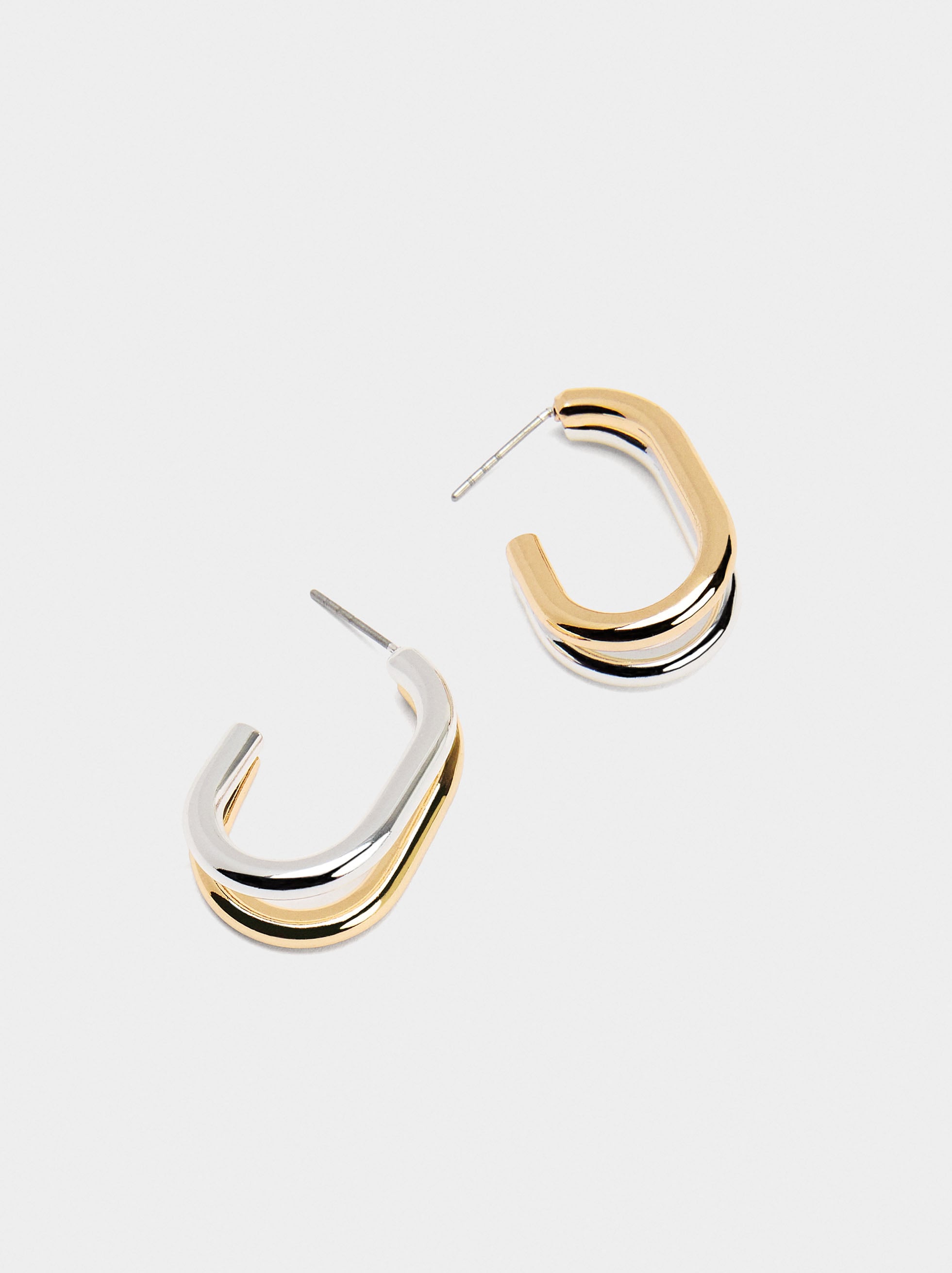 Pendientes Bicolor Efecto Doble