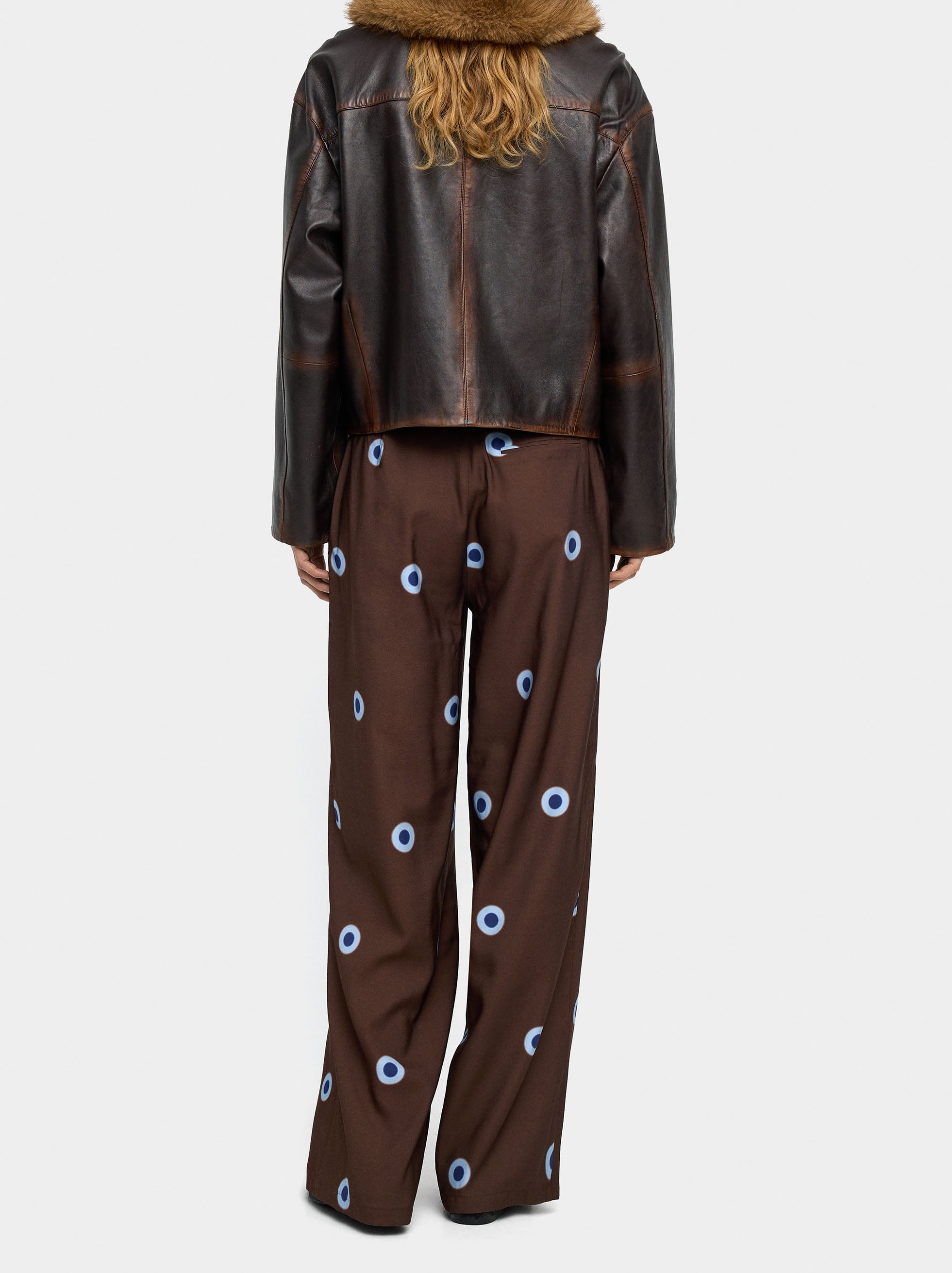 Pantalón Fluido Estampado De Círculos