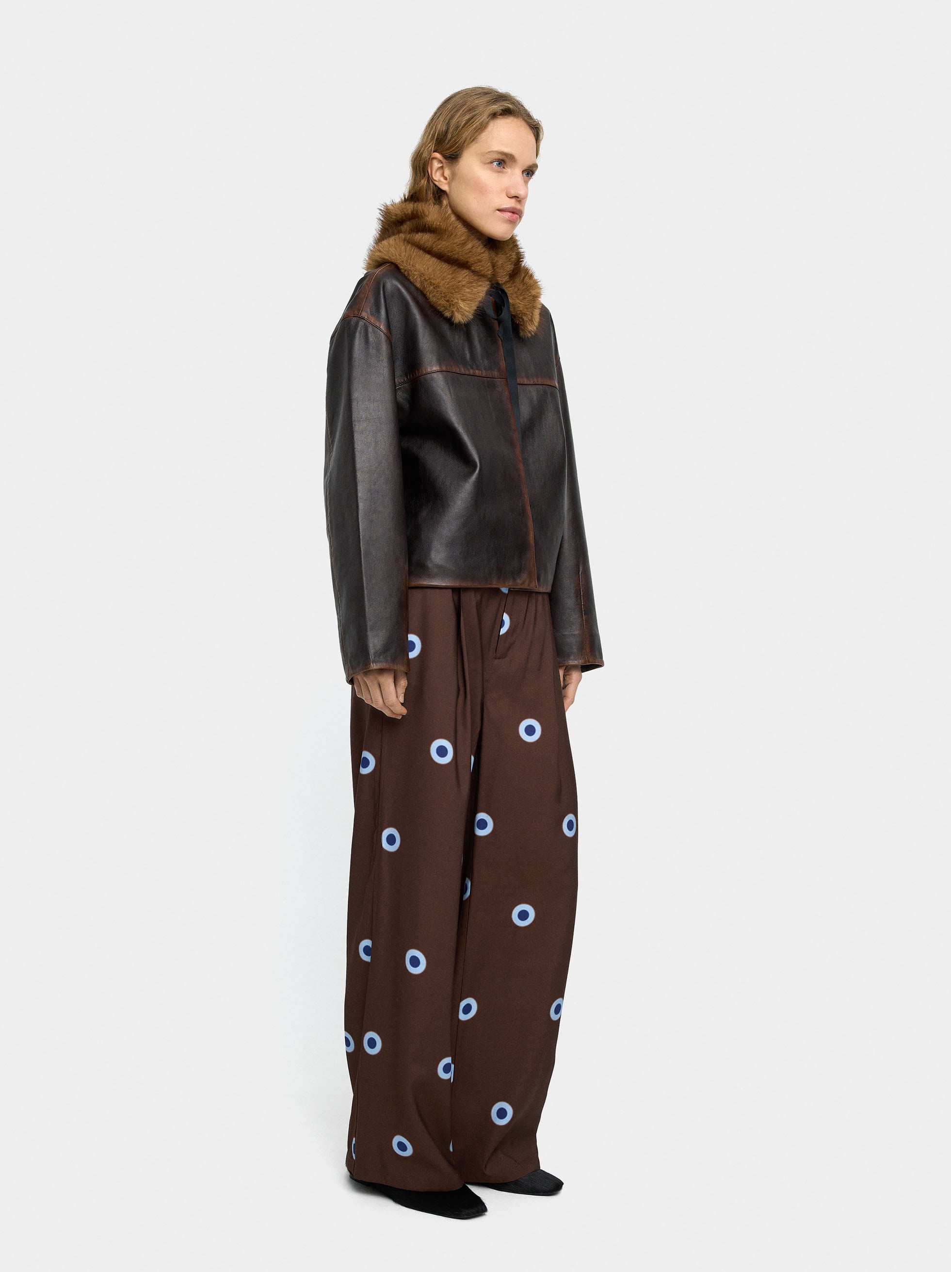 Pantalón Fluido Estampado De Círculos