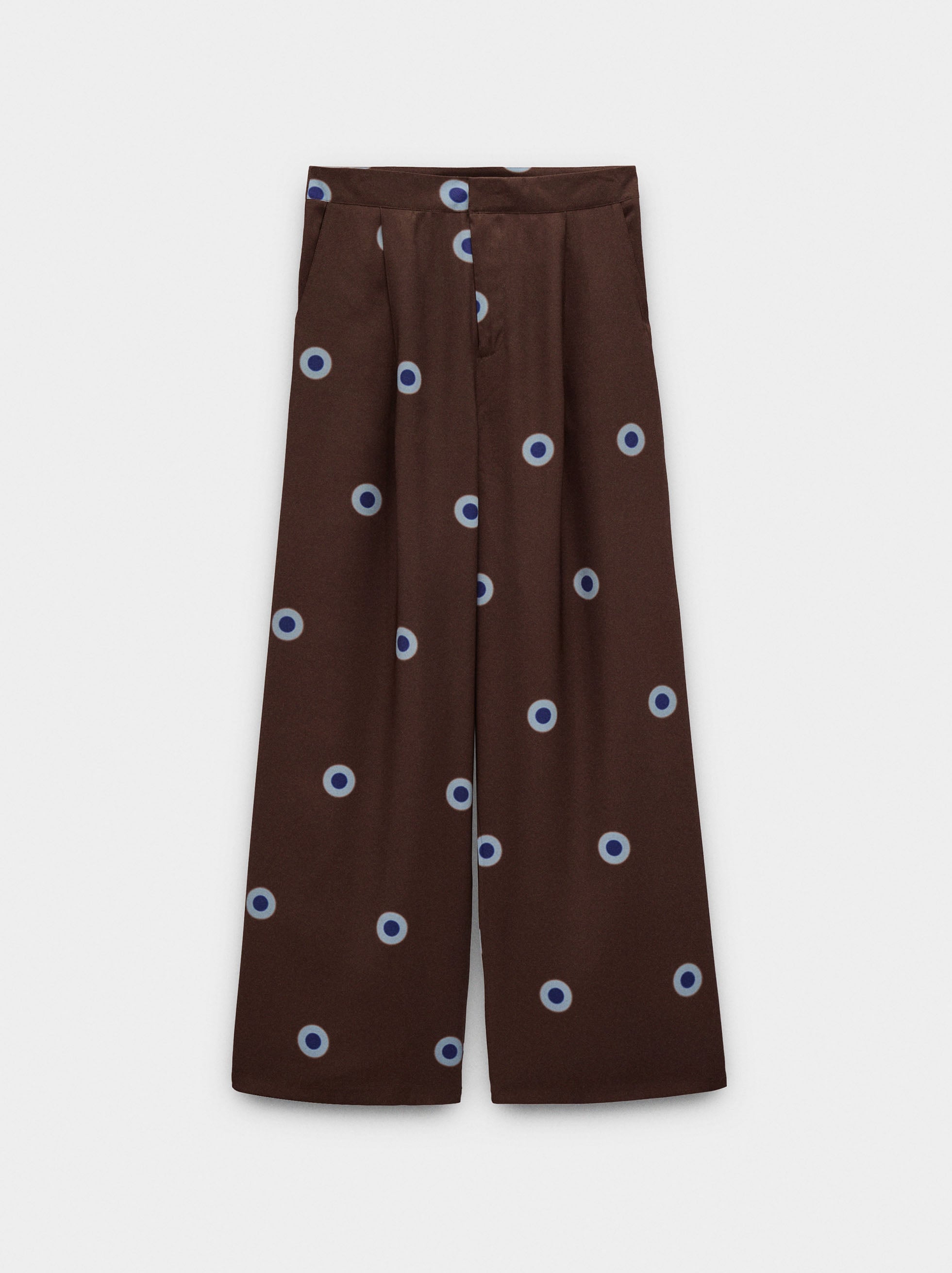 Pantalón Fluido Estampado De Círculos