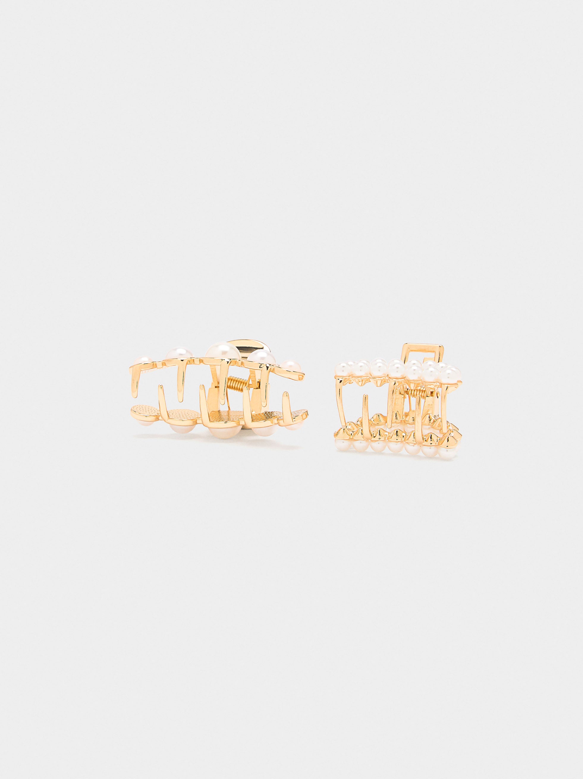 Set De Pinzas Con Perlas