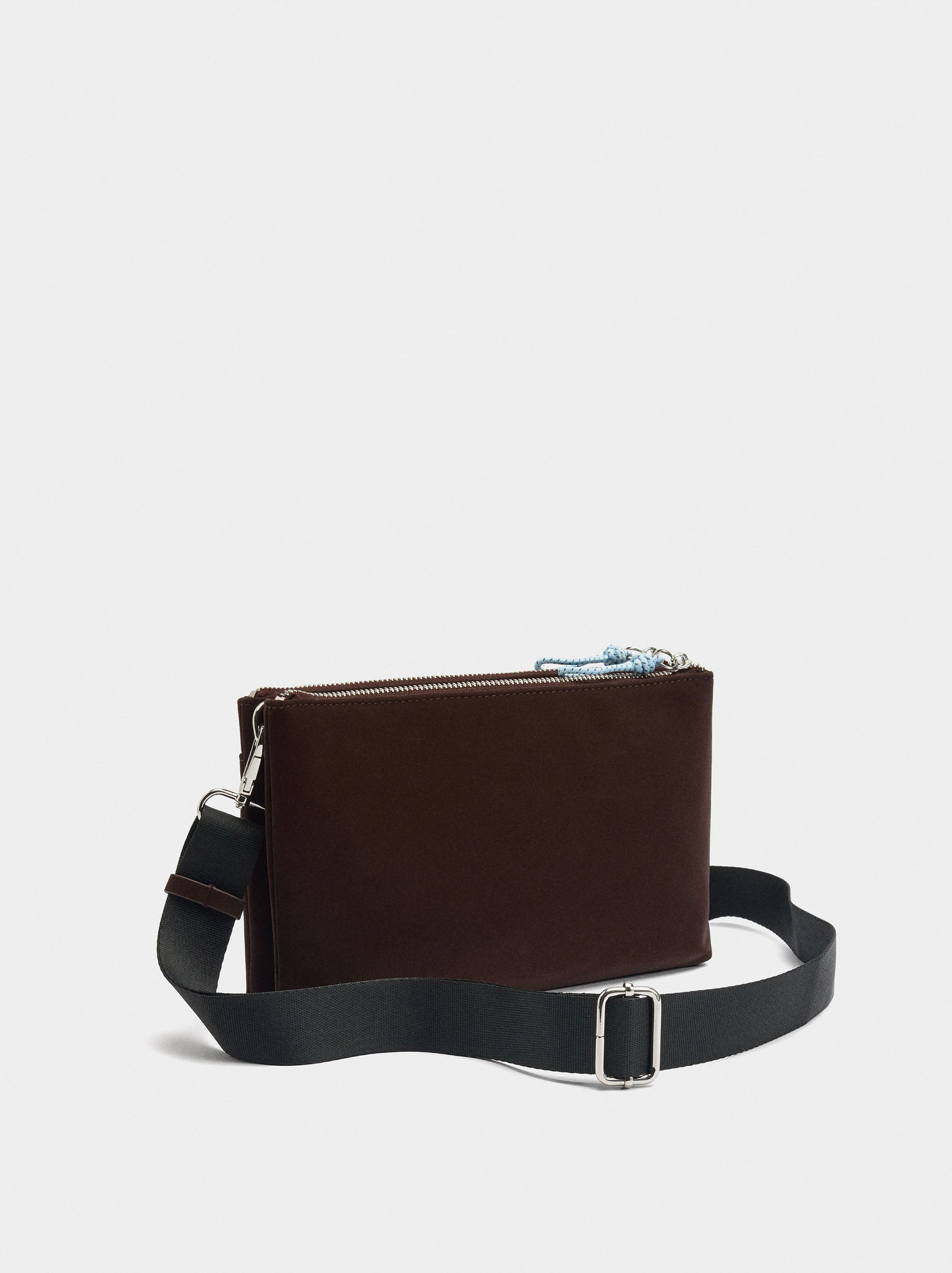 Bolso Bandolera Con Doble Textura Suave