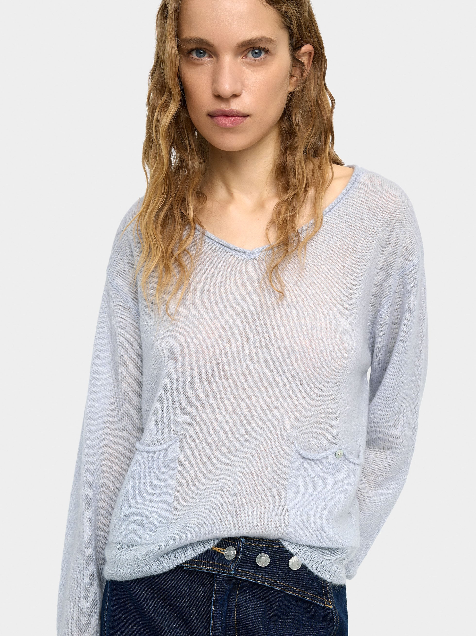 Jersey Mezcla De Lana Con Bolsillos