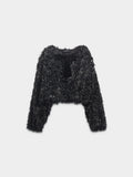 Cardigan Con Lentejuelas Y Lazo