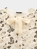 Cardigan Con Lentejuelas Y Lazo