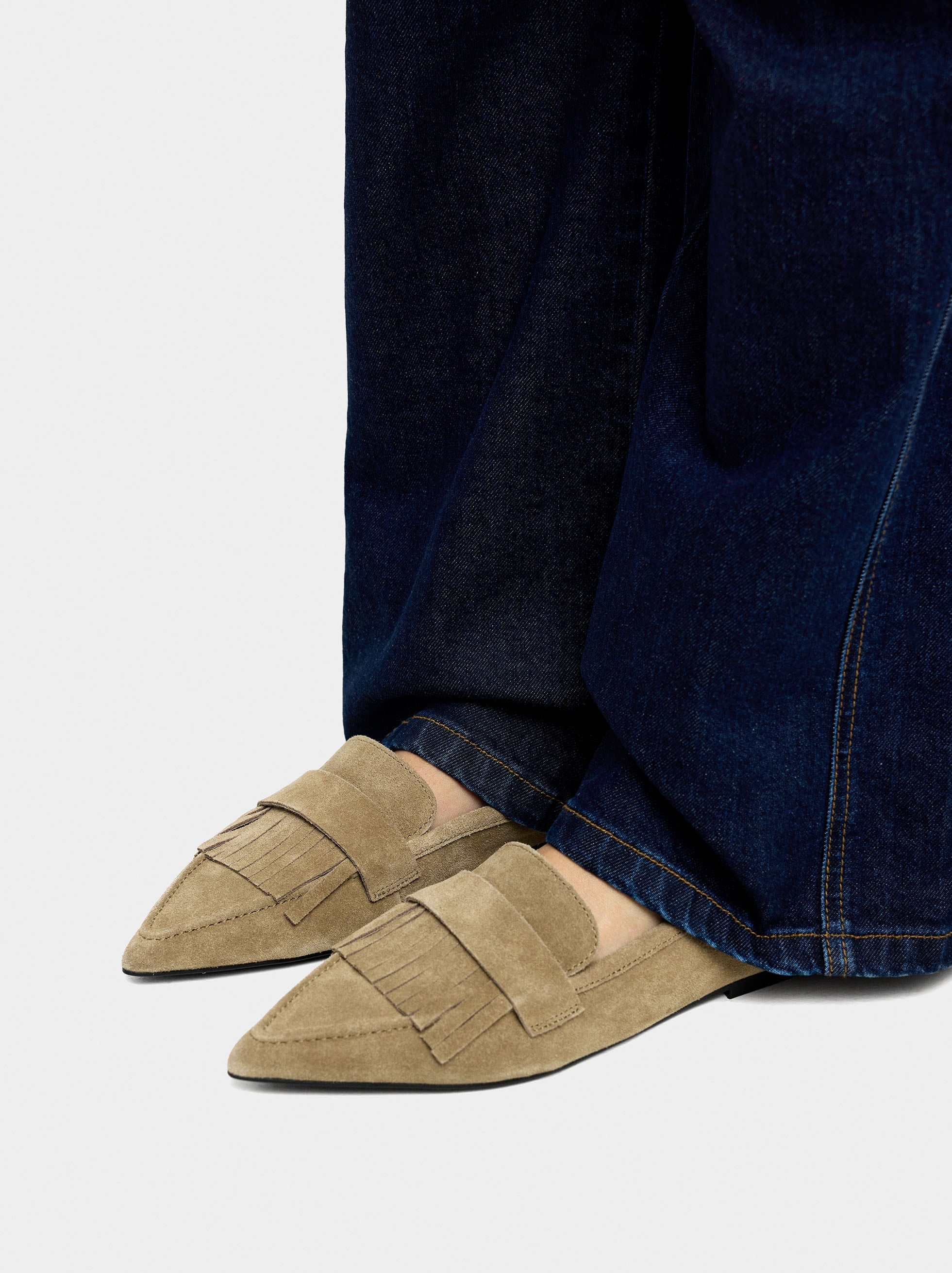 Mocasines De Piel Con Flecos