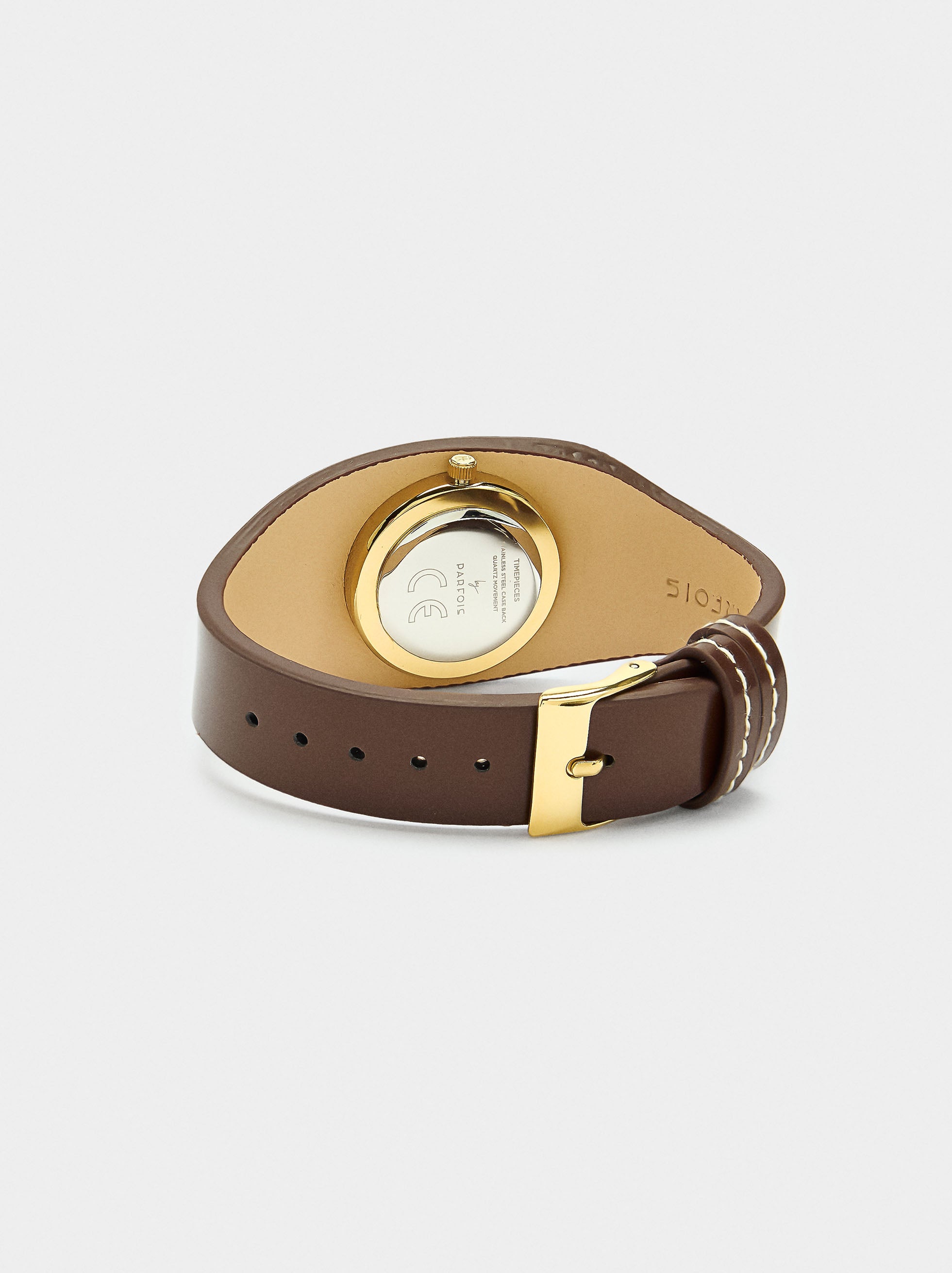 Reloj Con Pulsera Ancha Efecto Piel