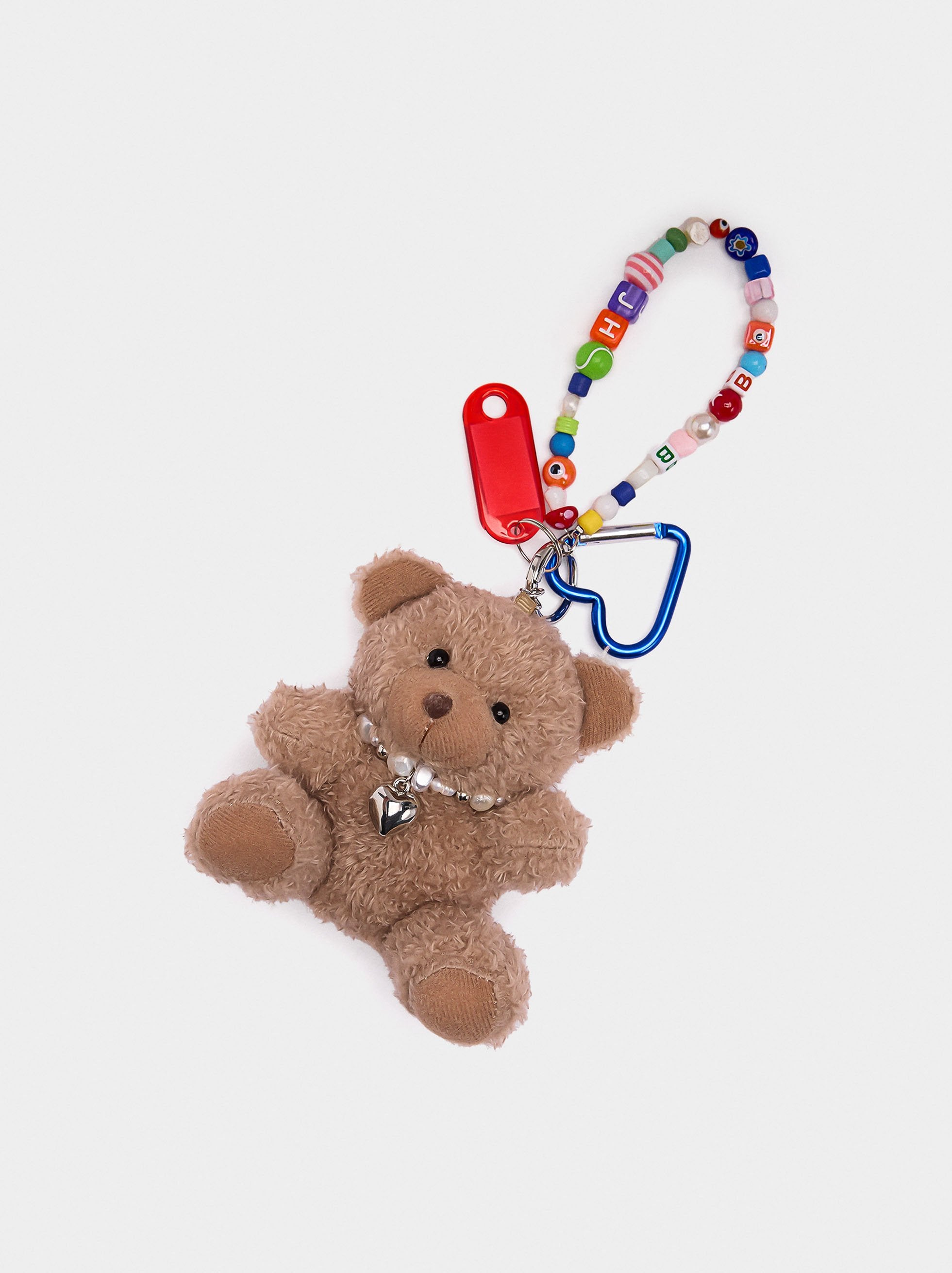 Llavero Charm Oso Mosquetón Con Corazón