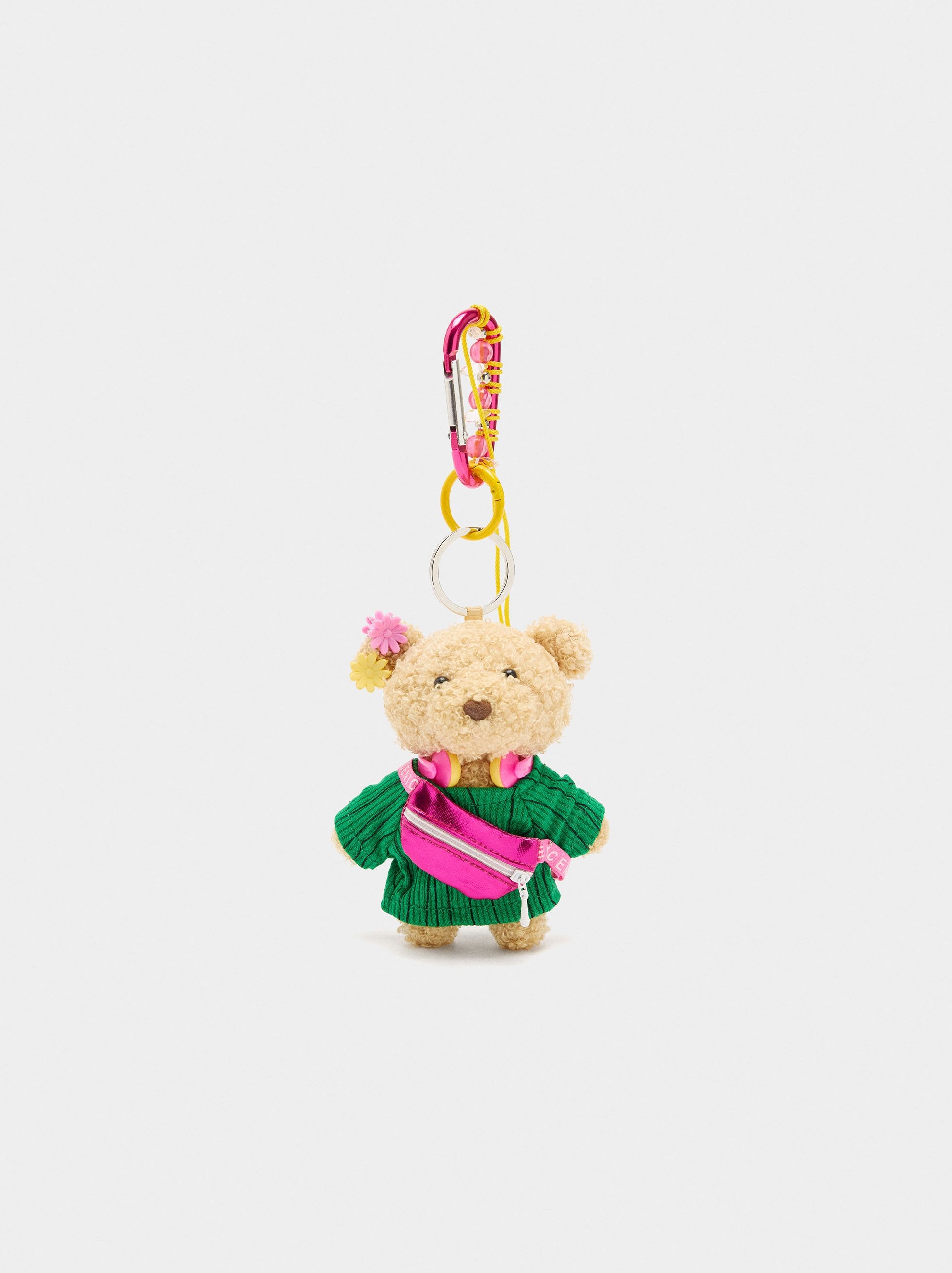 Llavero Charm Oso Con Auriculares