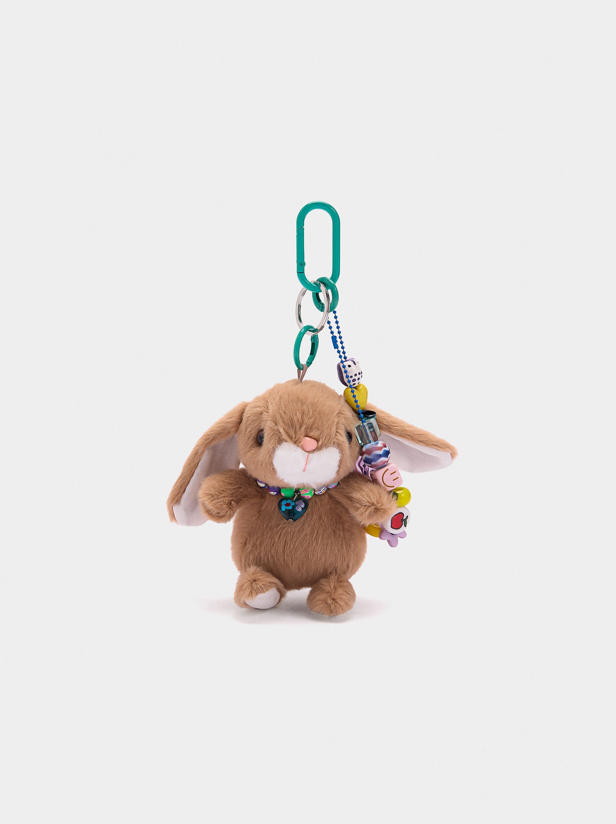 Llavero Charm Conejo Y Abalorios Multicolor