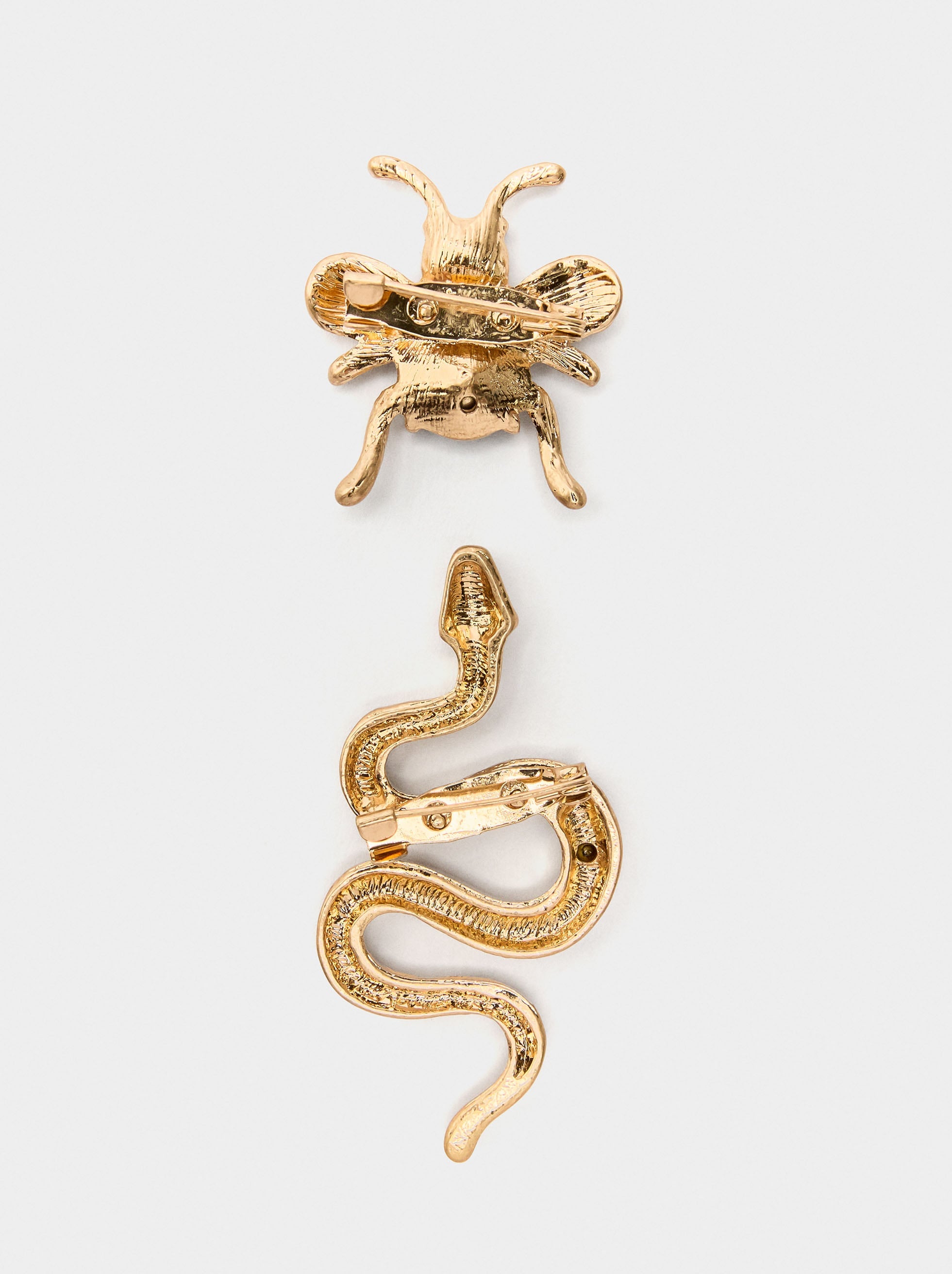 Set De Broches De Abeja Y Serpiente
