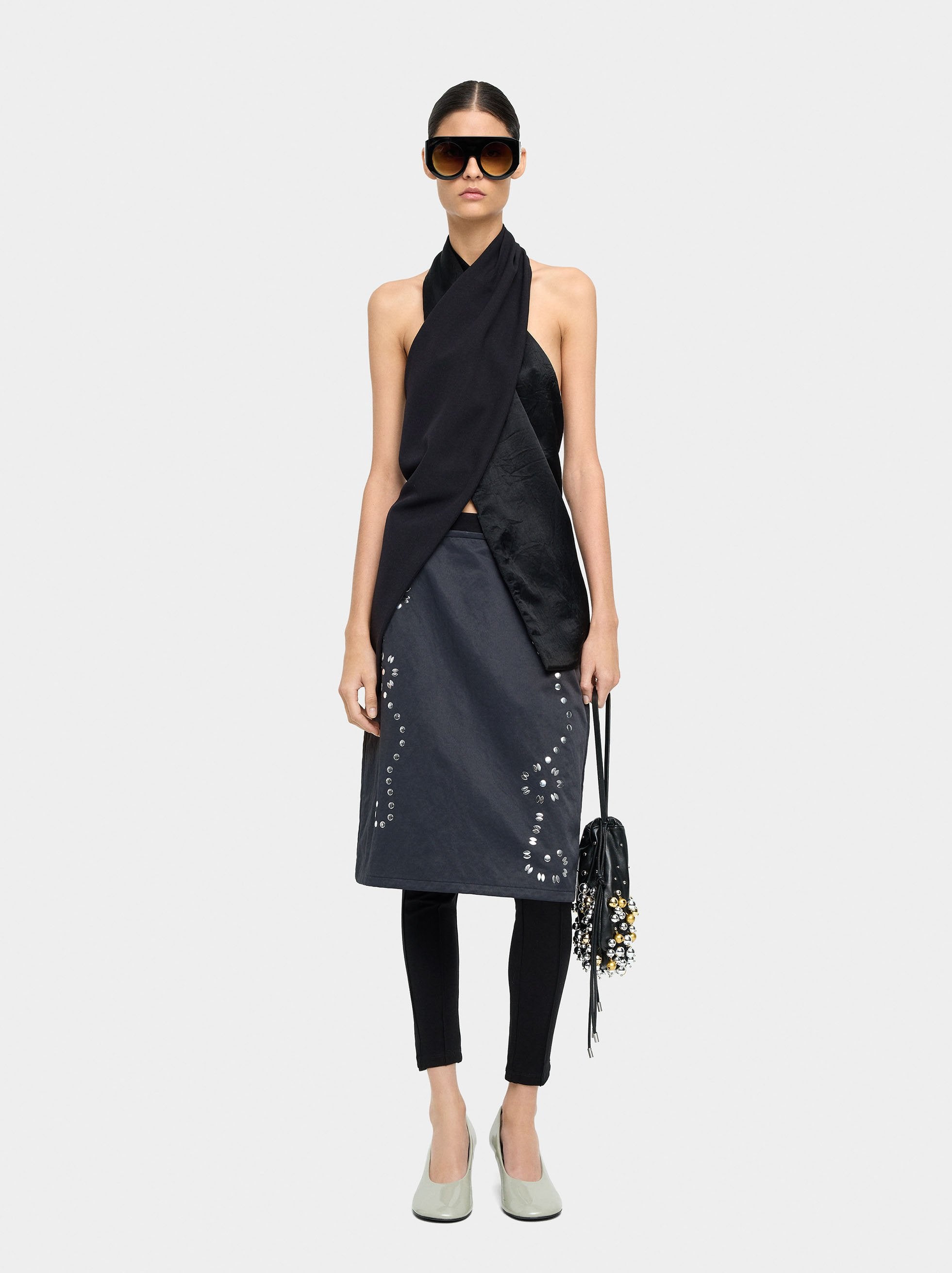 Falda Midi Con Strass