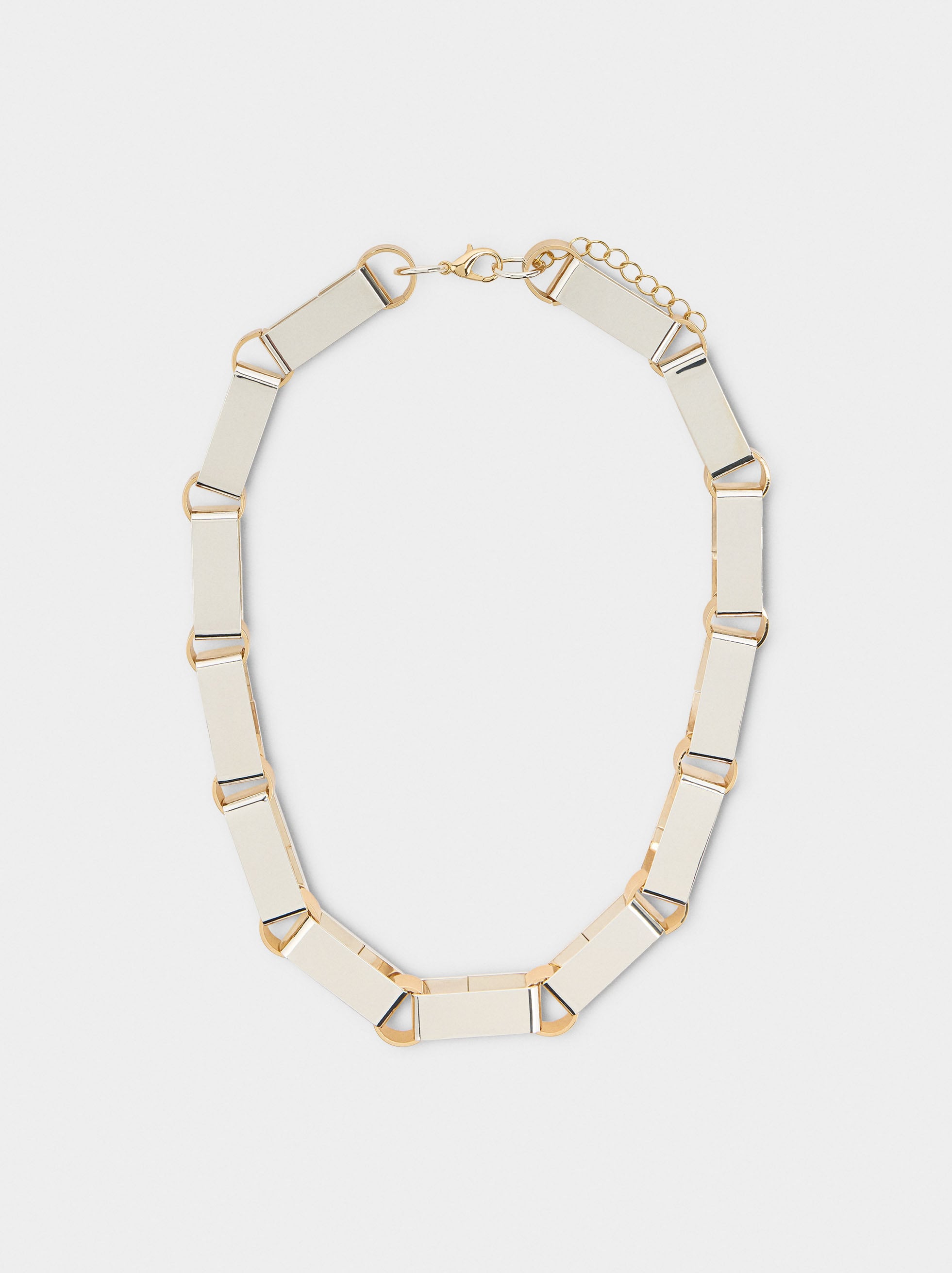 Collar Corto Bicolor Con Eslabones Largos