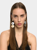 Pendientes Largos Bicolor Con Multicírculos