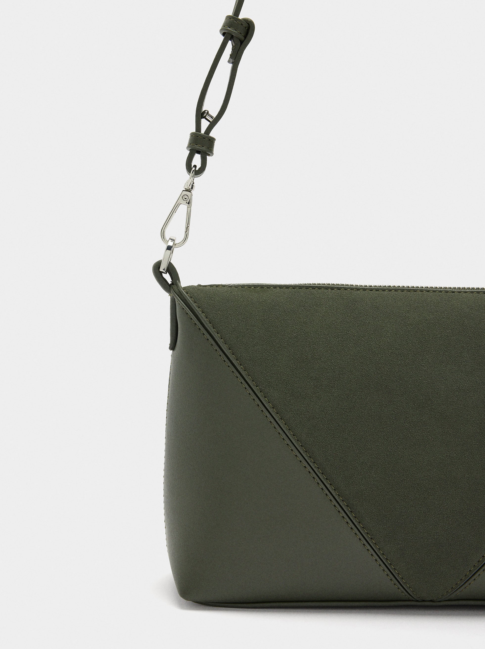 Bolso Bandolera Contraste De Texturas