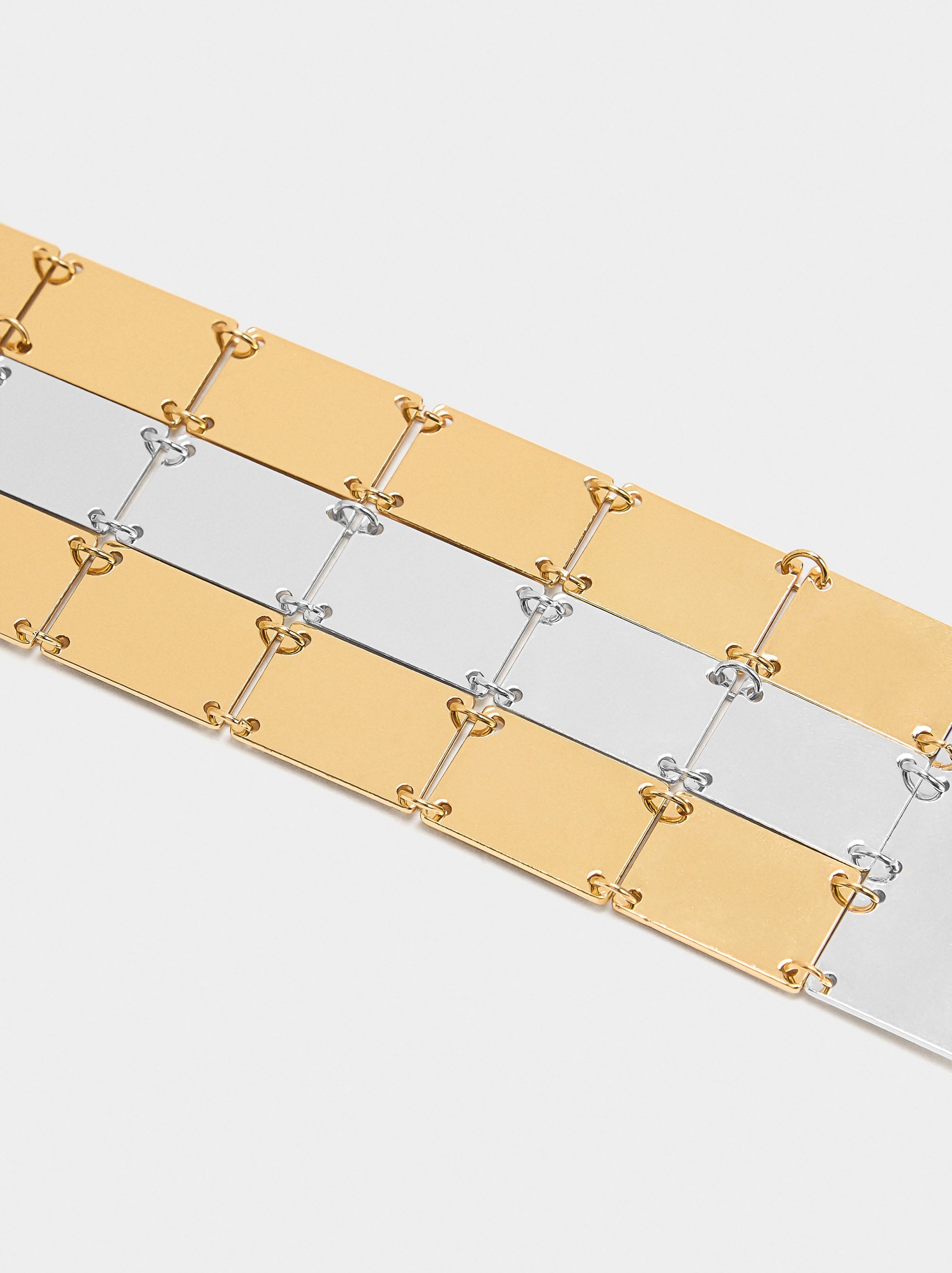 Pulsera Bicolor De Rectángulos